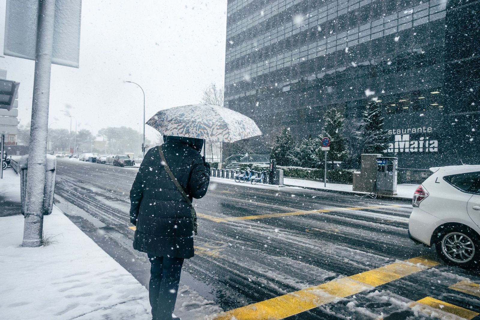 Imágenes de la nevada que ha dejado la borrasca Kristin en Madrid capital