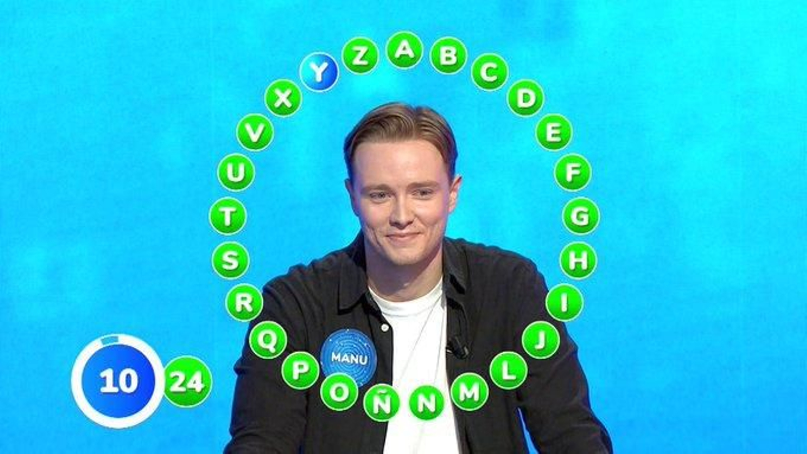 Manu Pascual a una palabra para llevarse el bote de 'Pasapalabra'