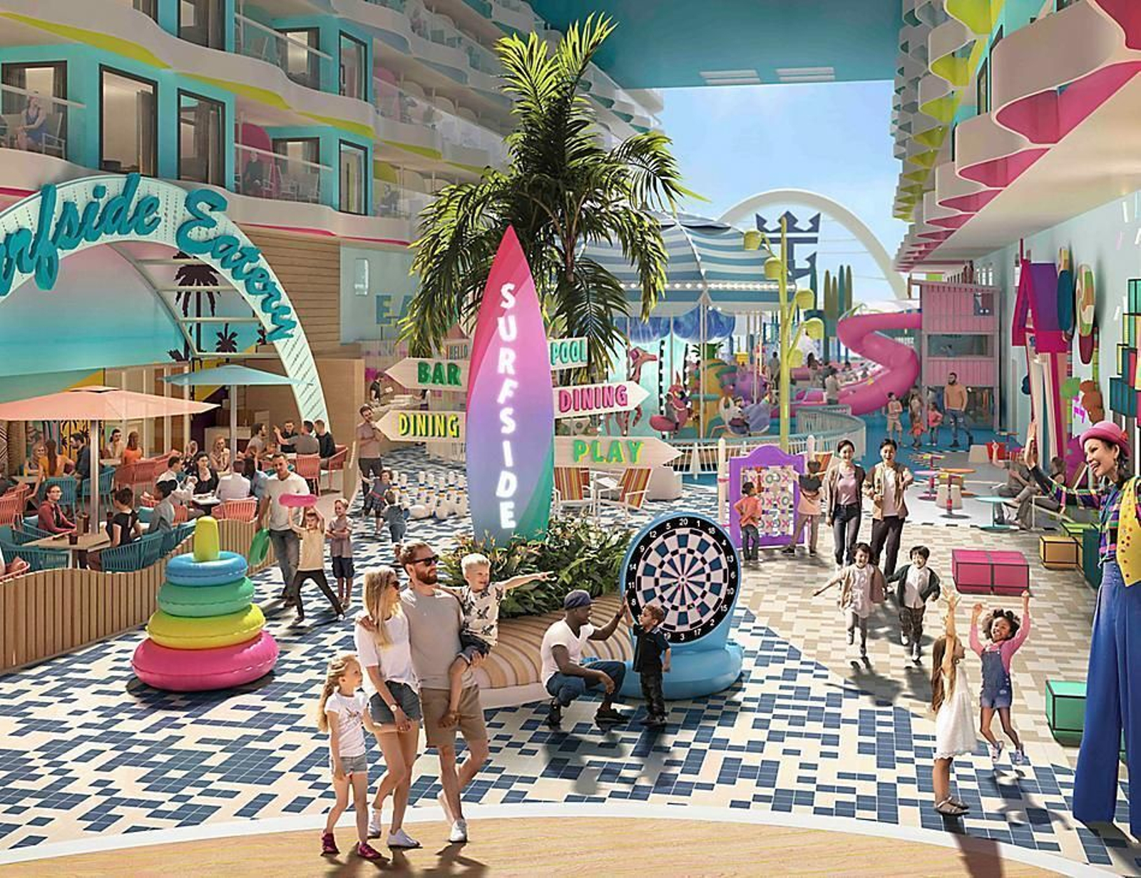 Imágenes del impresionante interior del crucero 'Icon of the Seas', el más grande del mundo