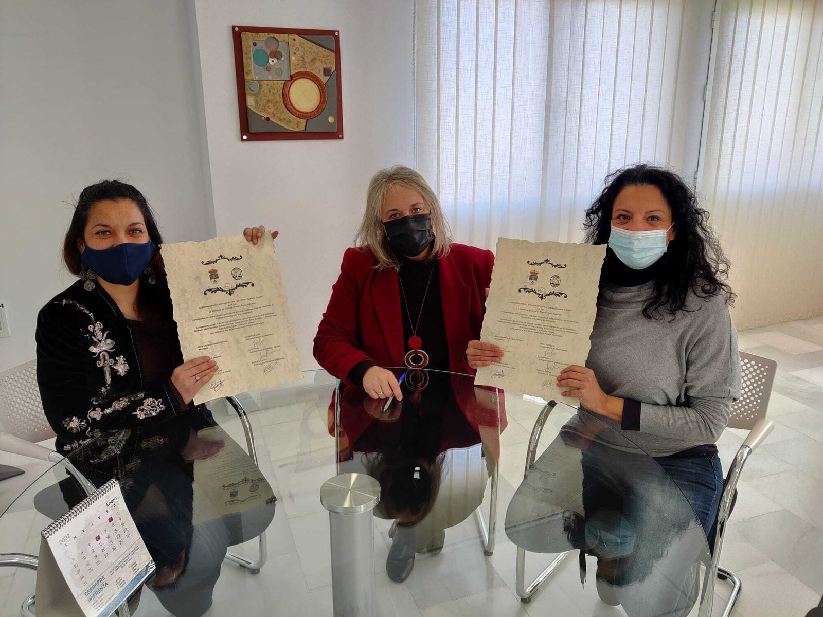 Hermanamiento de las dos bibliotecas.