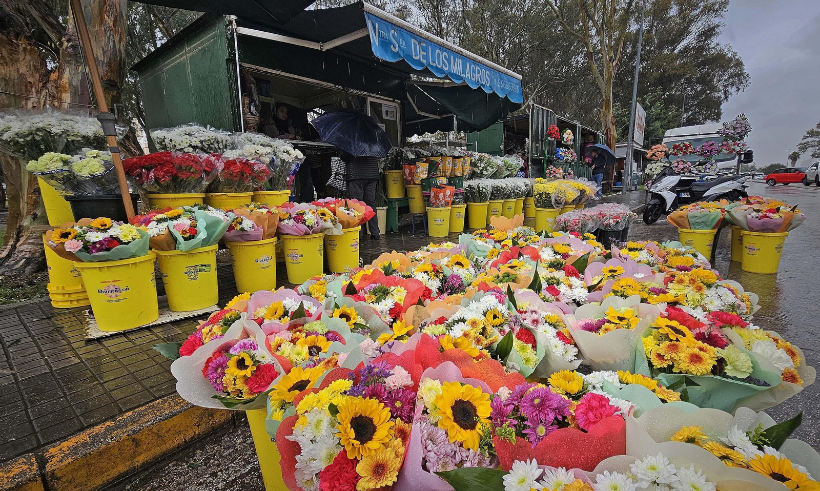 Fotos de los preparativos para Tosantos en el cementerio de Algeciras