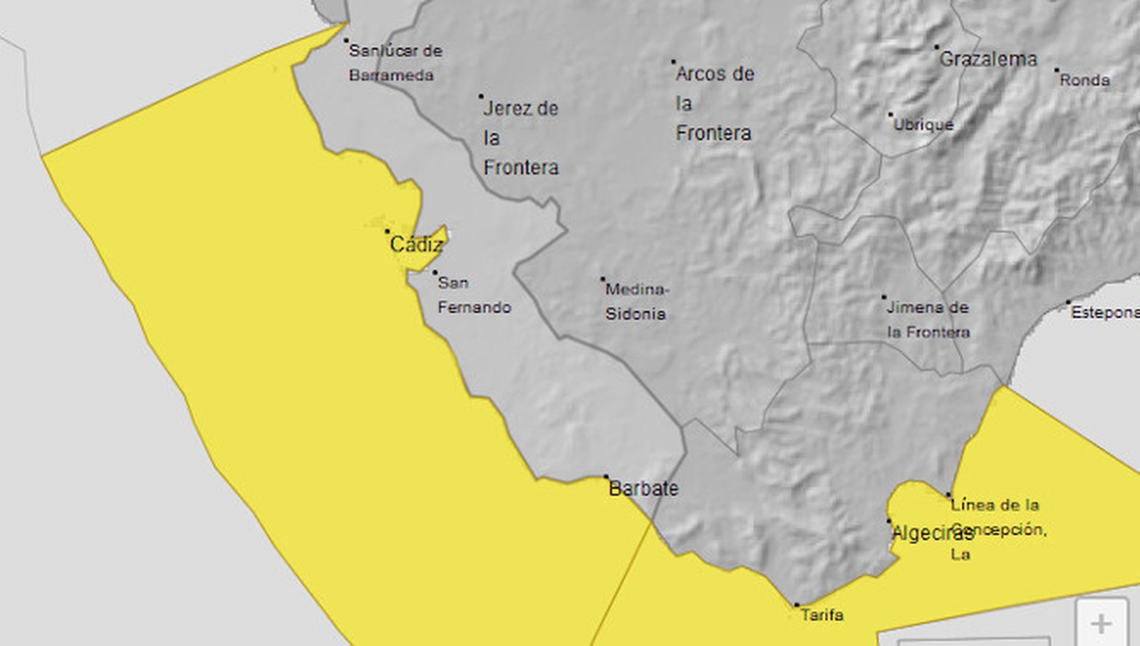 Avisos activos este lunes en la provincia.