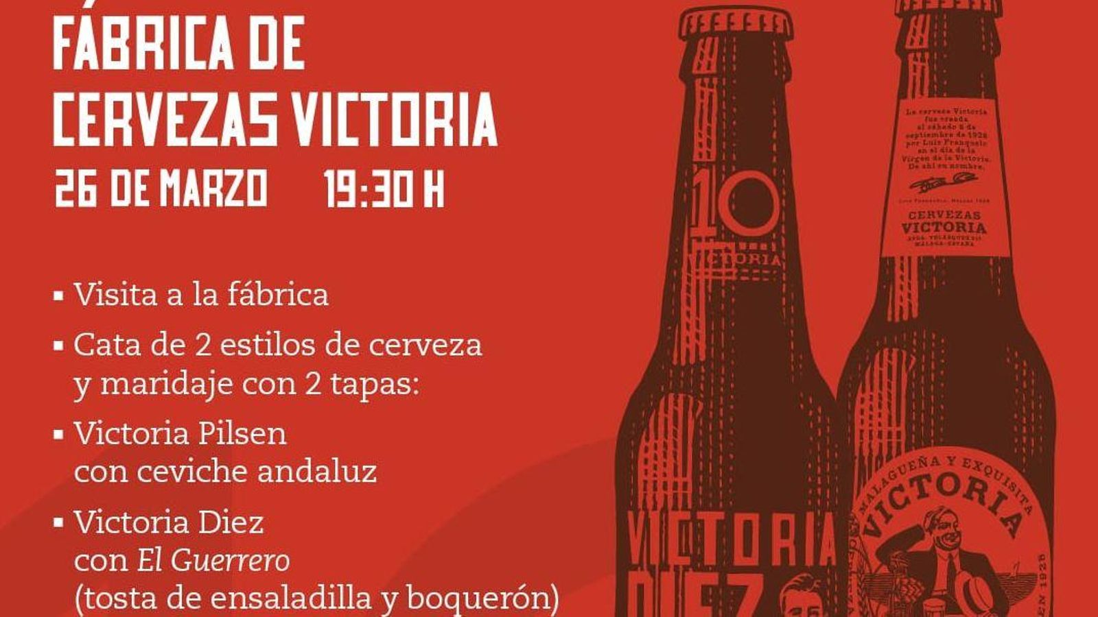 Hoja de ruta de la experiencia en la fábrica de cervezas Victoria