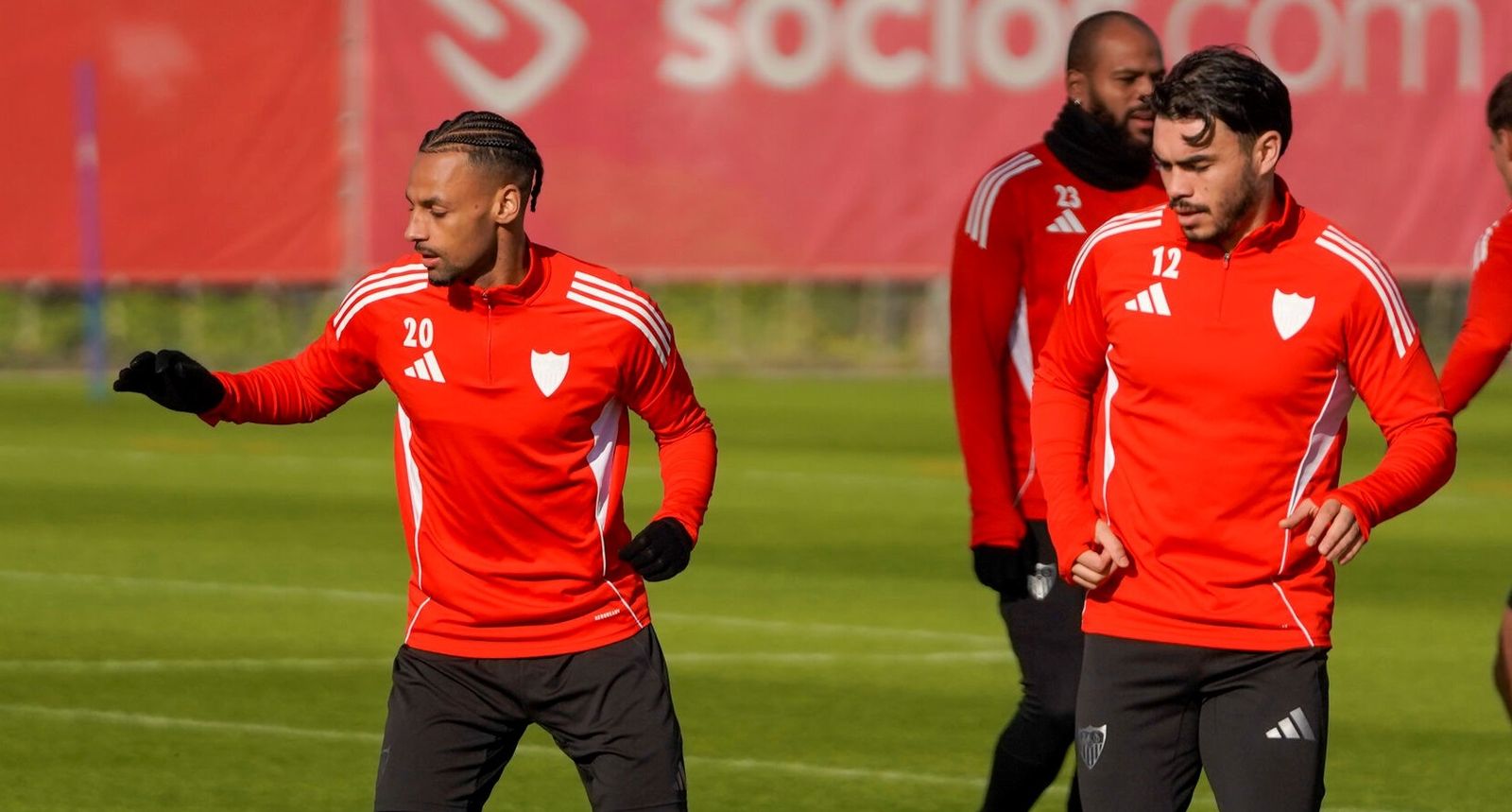 Sow y Suazo, en un entrenamiento reciente.
