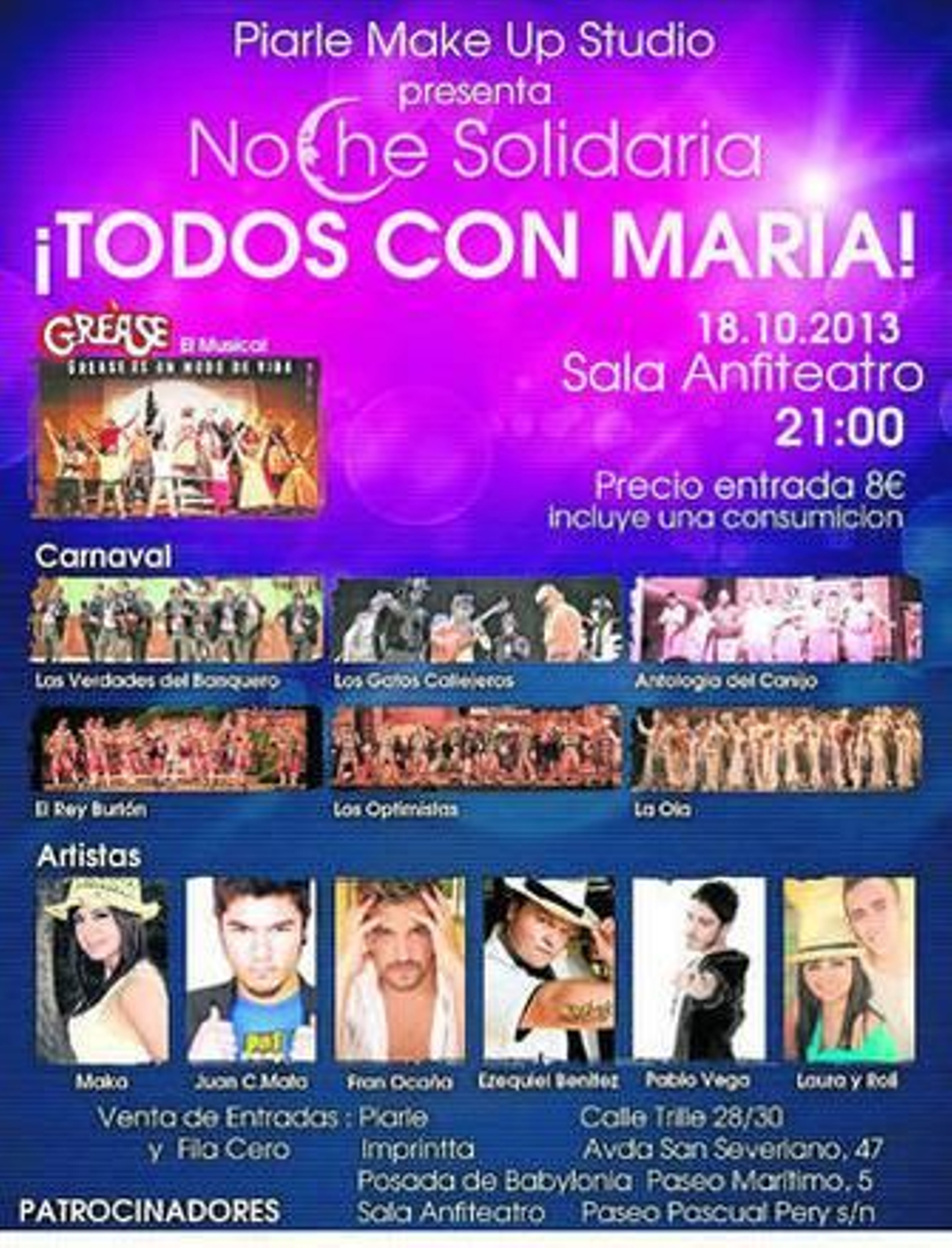 Cartel del festival benéfico que se desarrollará el próximo 18 de octubre en la Sala Anfiteatro.