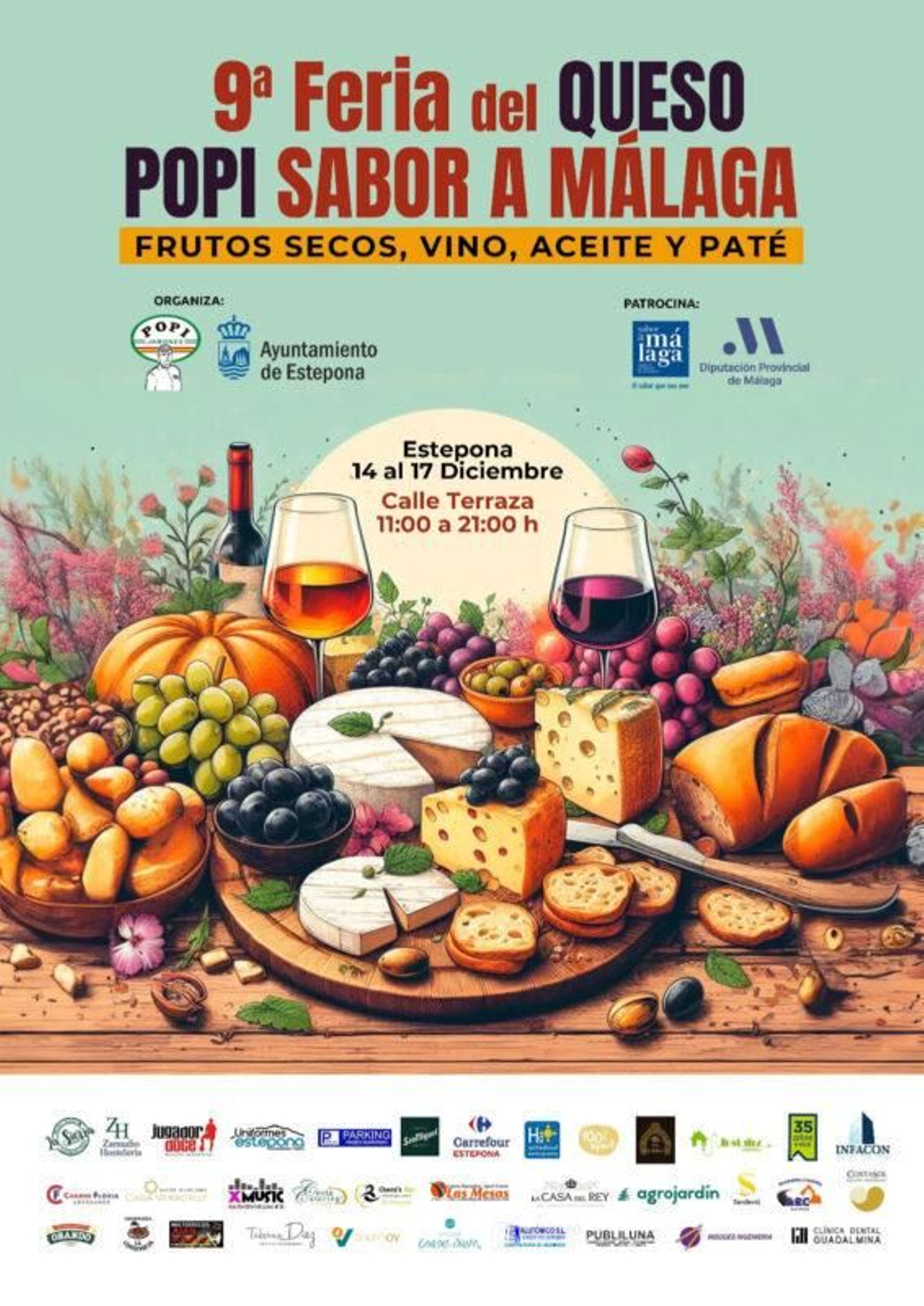 Cartel promocional de la Feria del Queso Popi Sabor a Málaga.