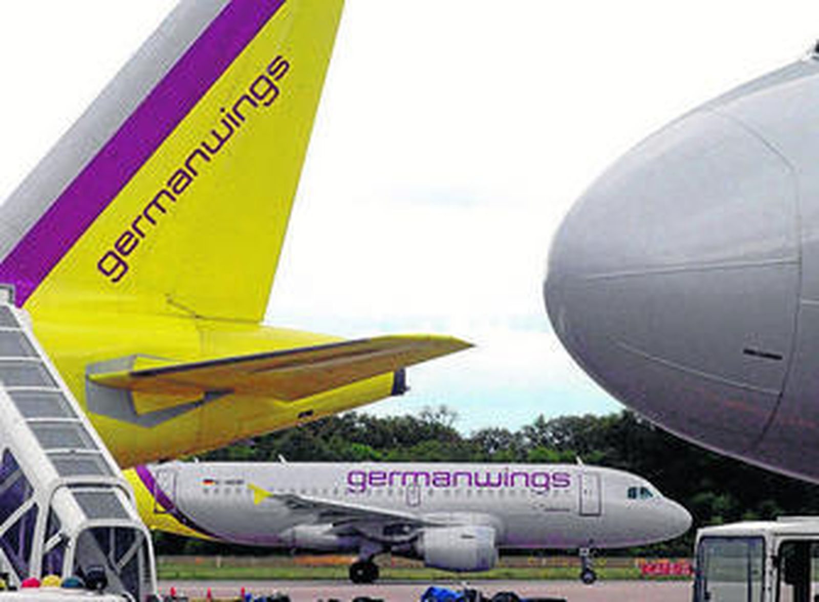 Aviones de Germanwings en un aeropuerto alemán.