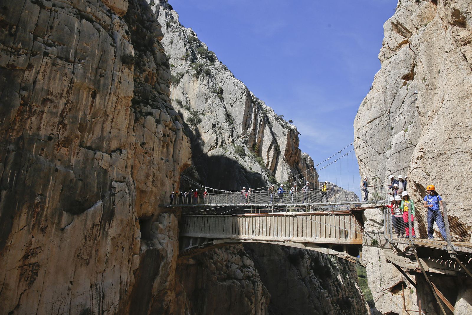 Puente del Caminito del Rey en el desfiladero de Los Gaitanes