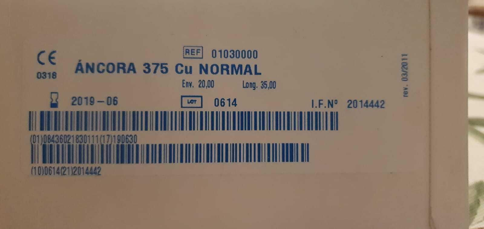 Caja del DIU que se puso la mujer.