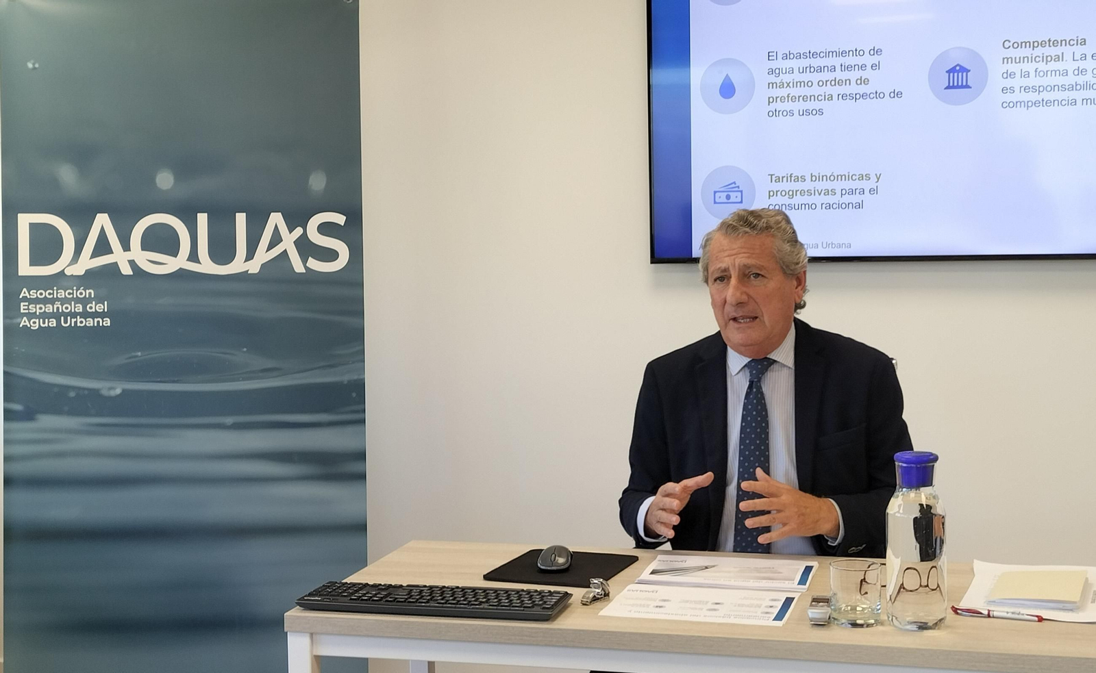 Jesús Maza, presidente de DAQUAS, en la presentación del informe realizada en Madrid.