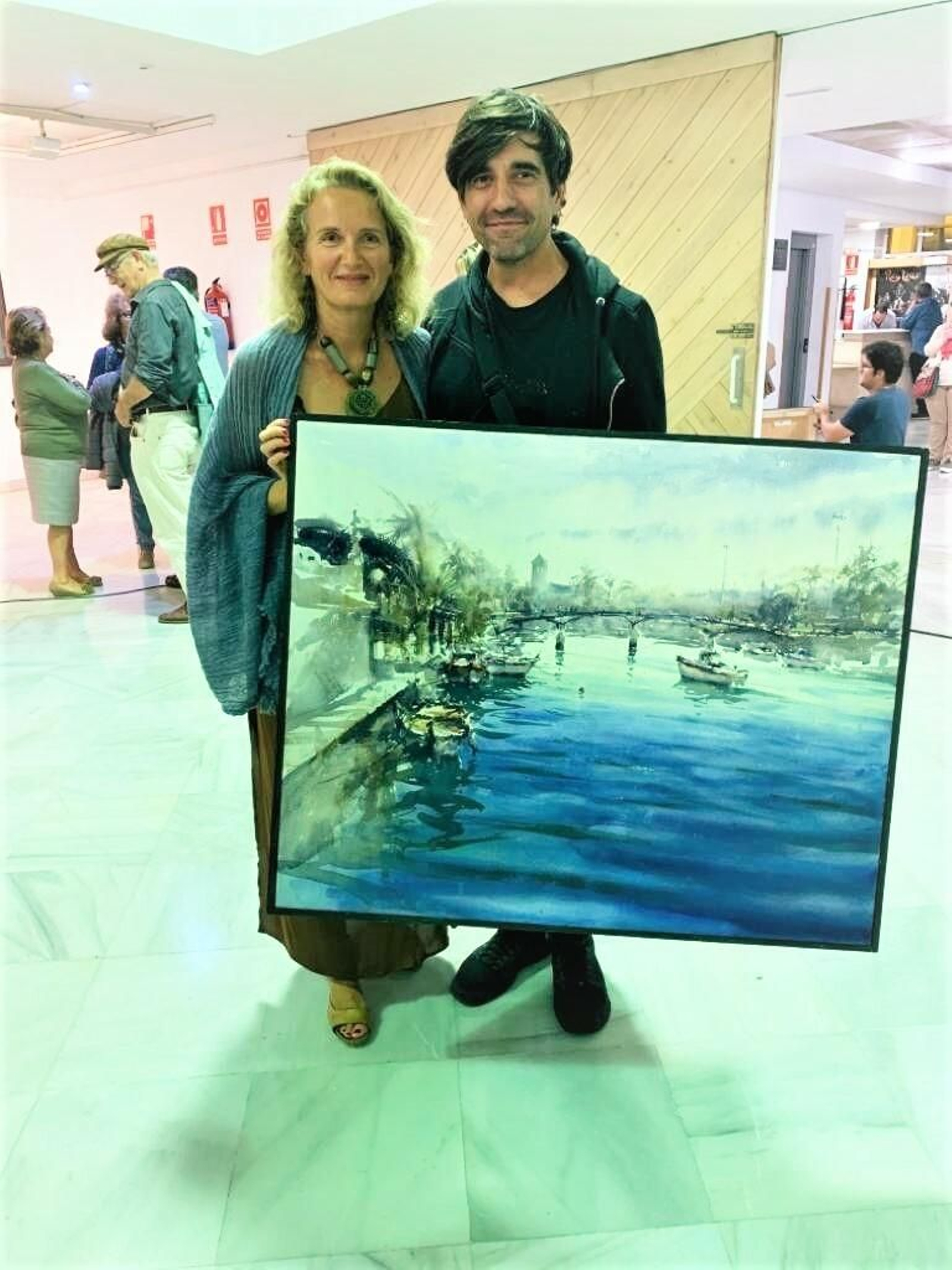 Miguel Ángel Lacal junto a Lola Campos en el centro cultural Alfonso X El Sabio.
