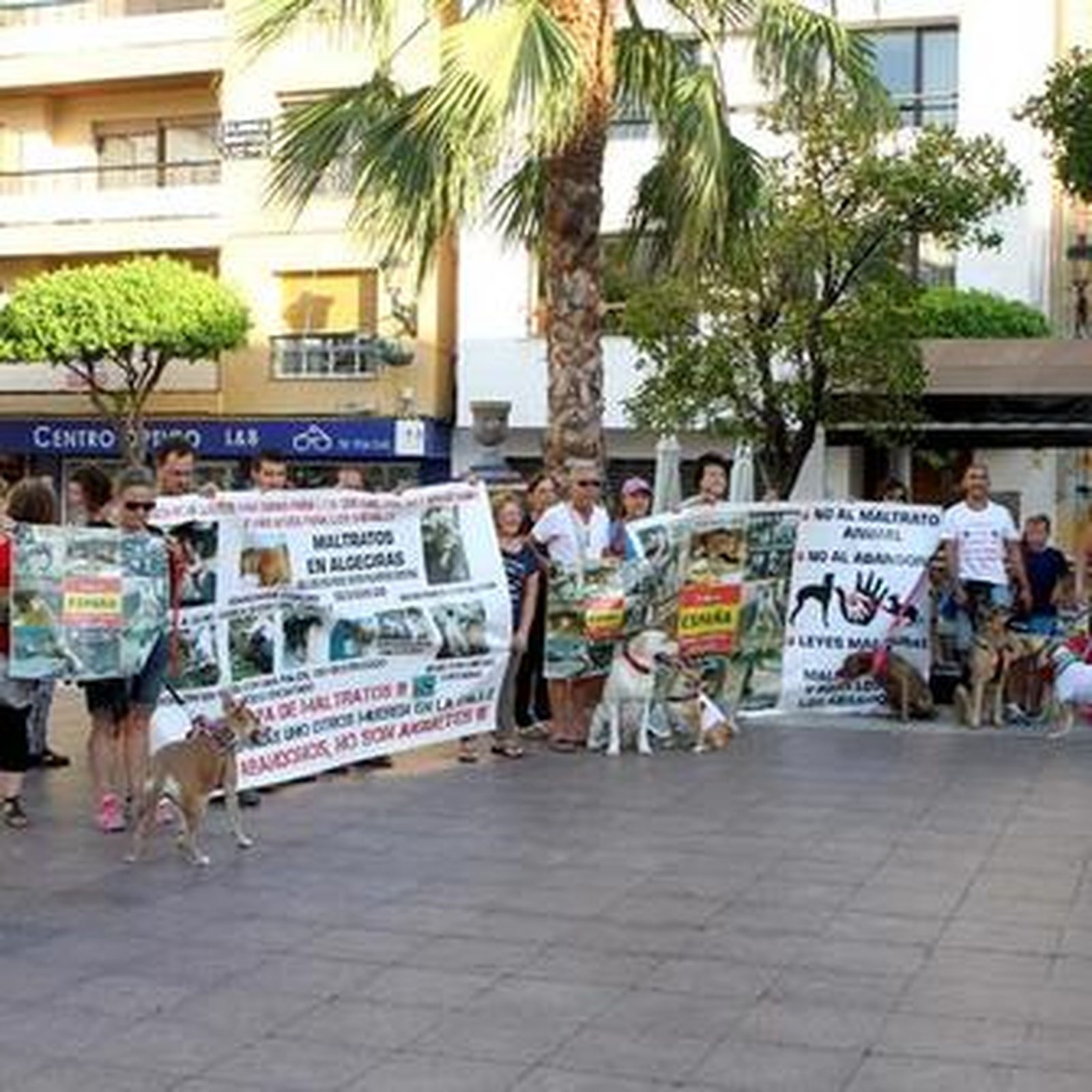 Algunos de los participantes en la concentración de ayer.