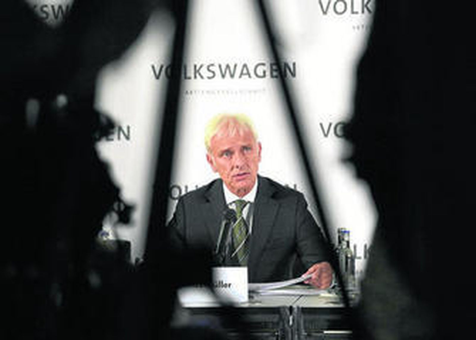 El recién nombrado presidente de Volkswagen y ex jefe de Porsche, Matthias Müller, ayer en Wolfsburgo.