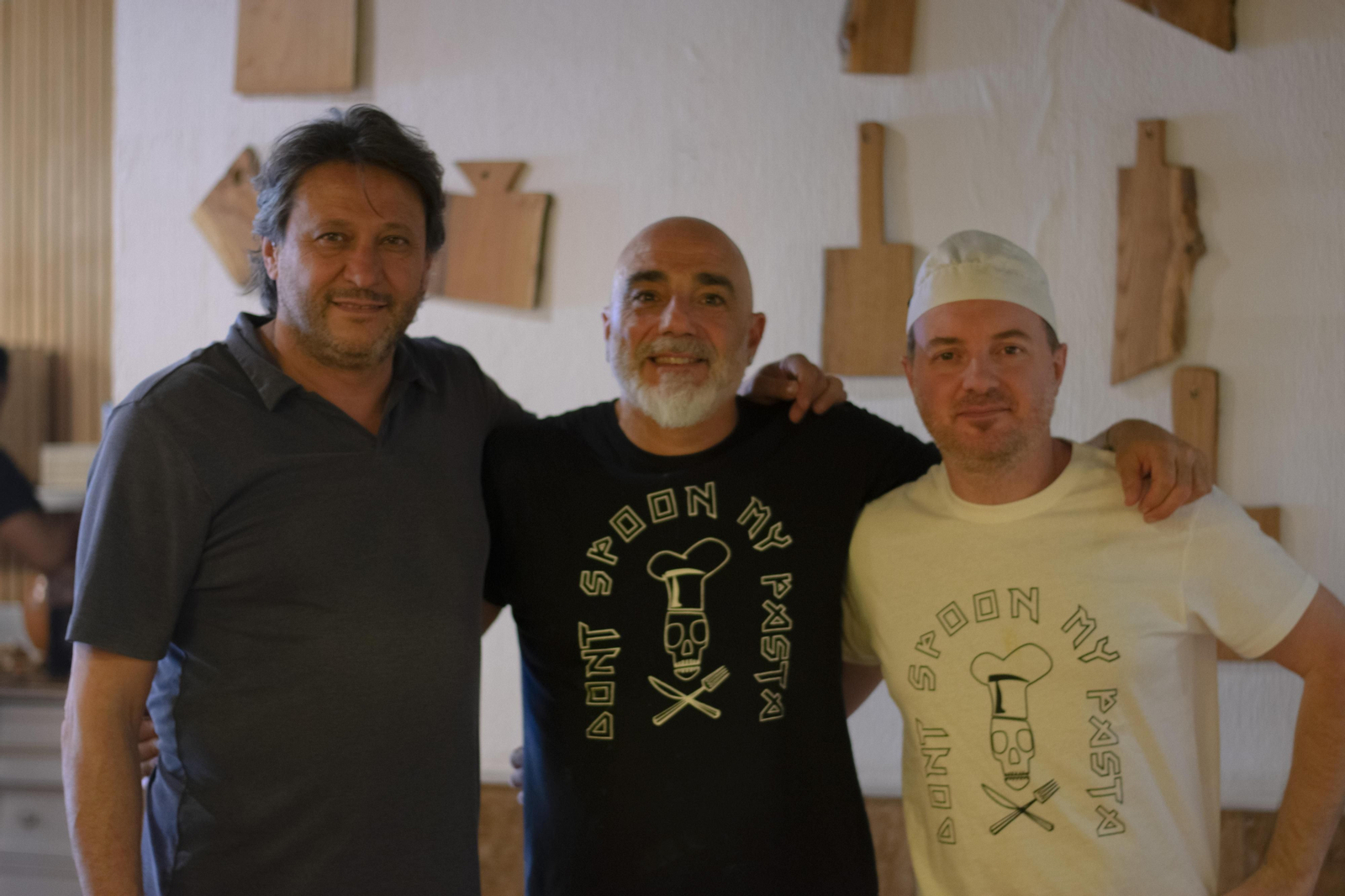 Nacho Pala, Michele Fratini y Lorenzo Galasso, socios de Al Solito Posto.