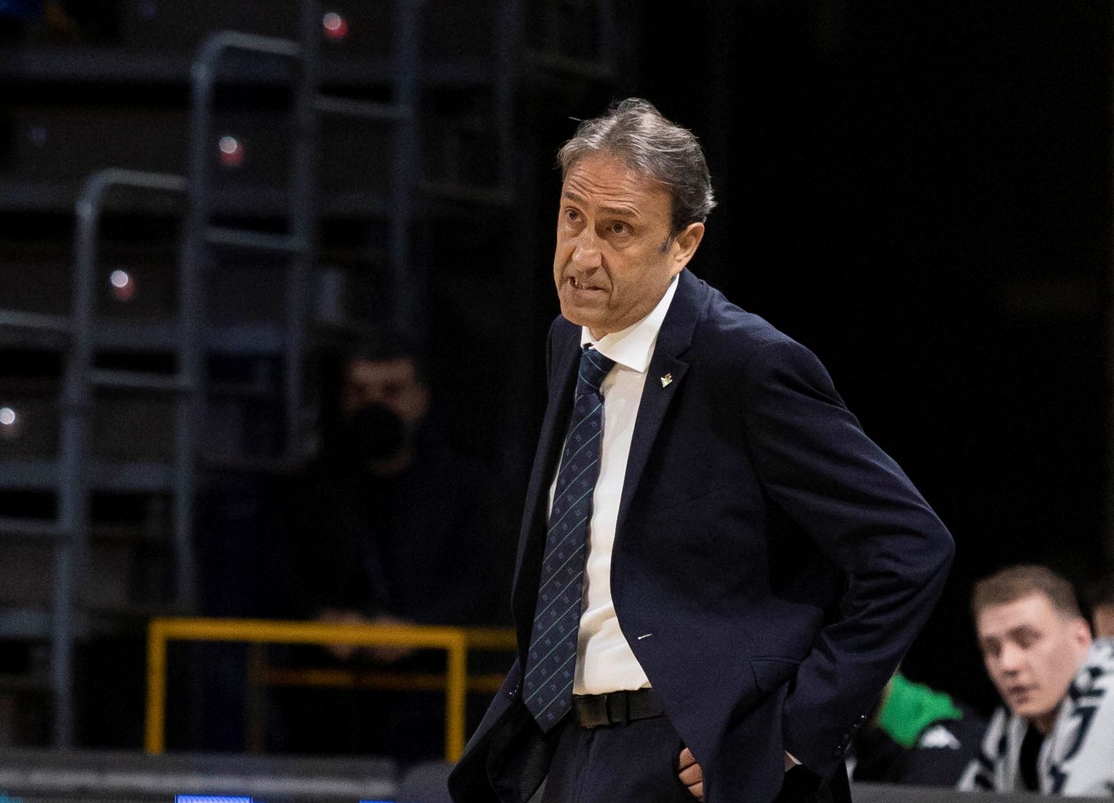 Casimiro se lamenta durante el partido contra el Lenovo Tenerife.