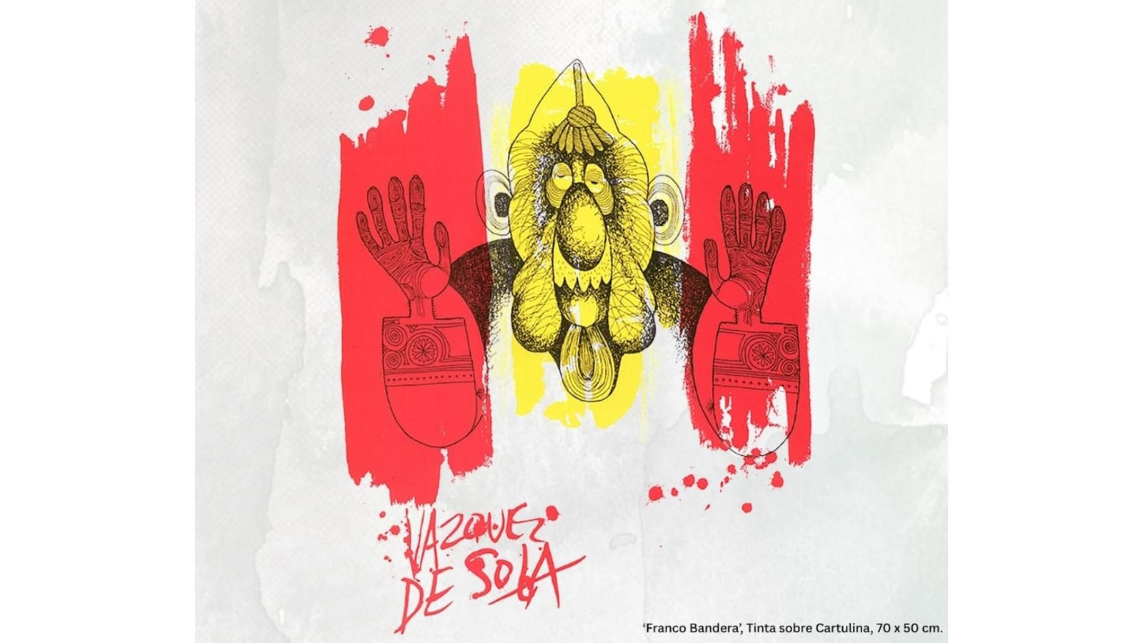 'Franco Bandera', obra de Vázquez de Sola que ilustra el cartel de los actos organizados por IU.