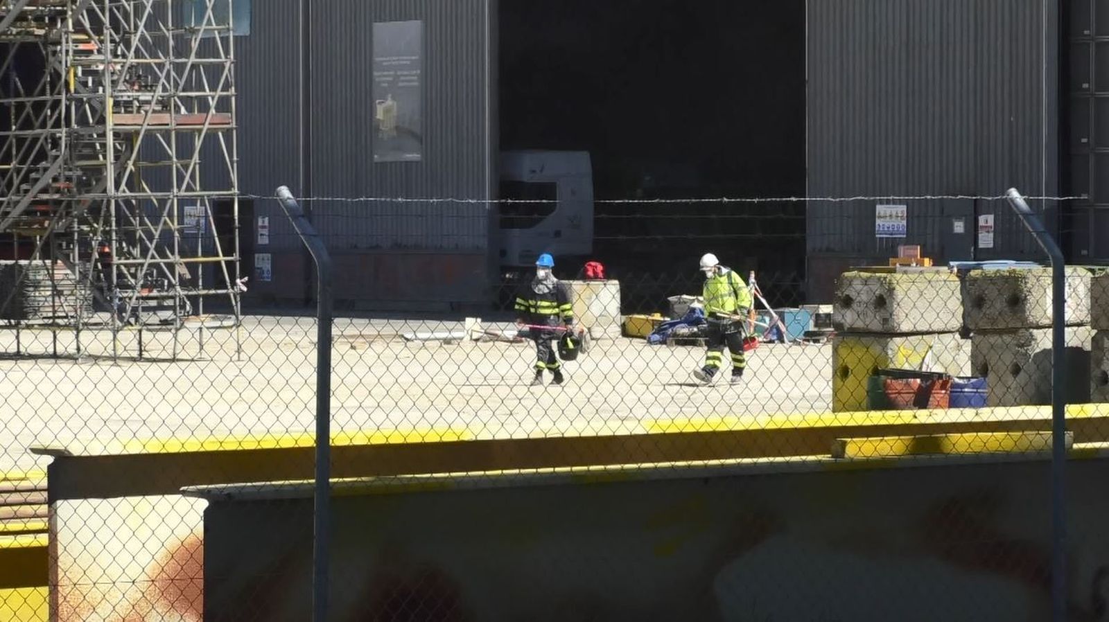 Trabajadores de Dragados, el pasado lunes