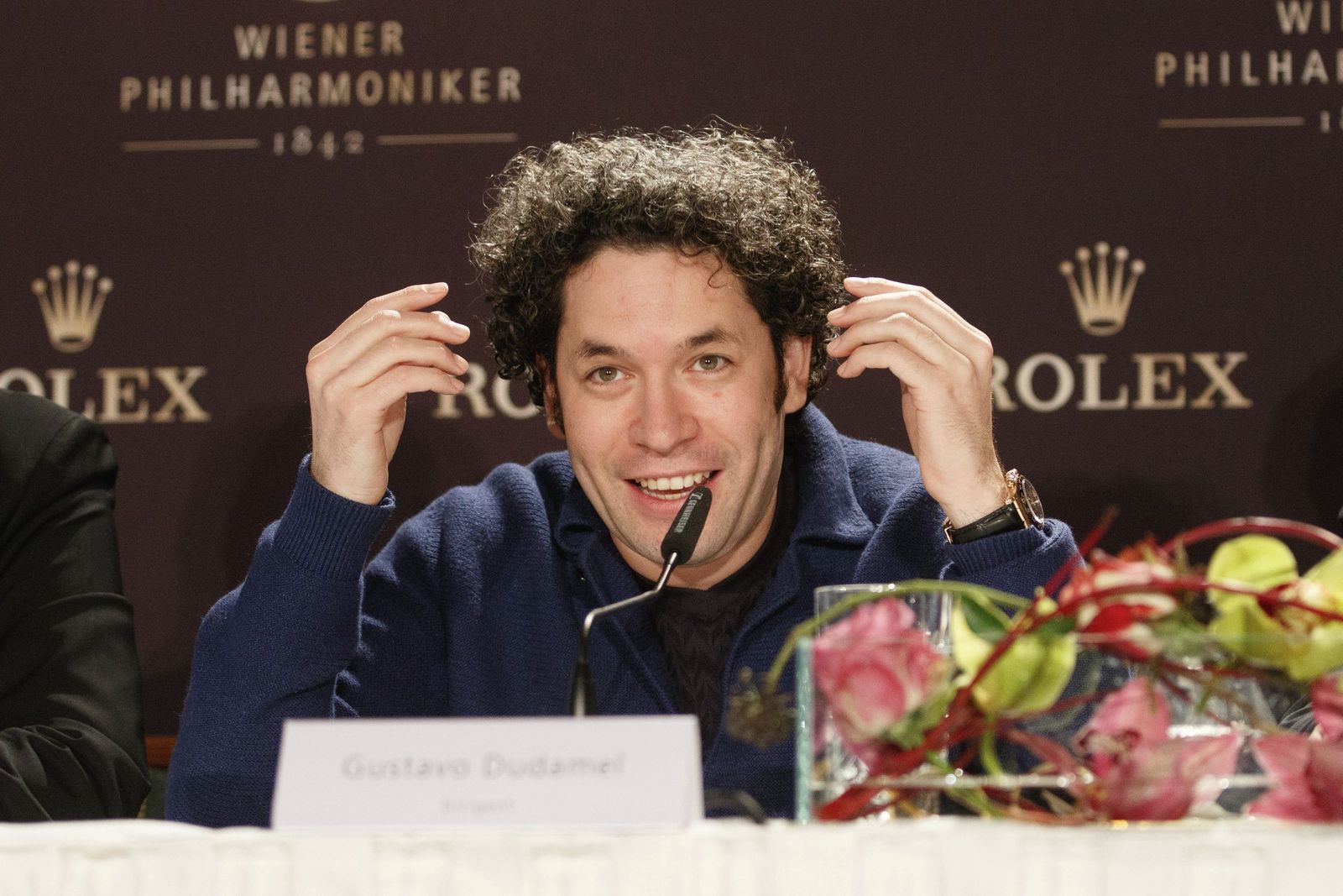 El director de orquesta Gustavo Dudamel, ayer en la presentanción del Concierto de Año Nuevo en Viena.