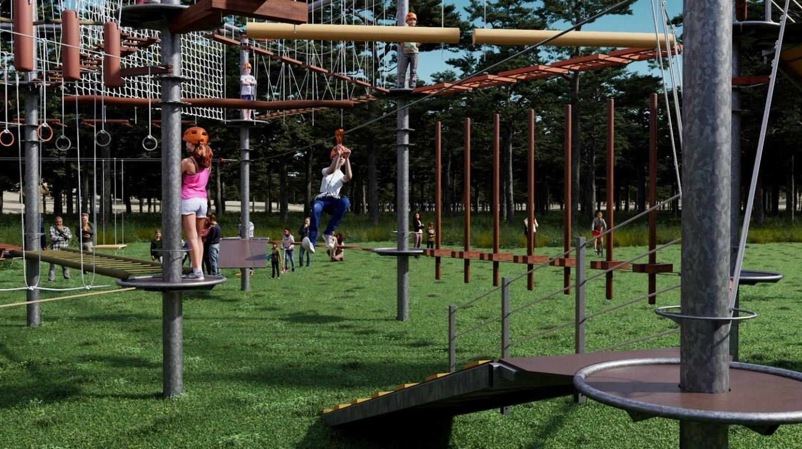 El nuevo parque multiaventura de Frailes.