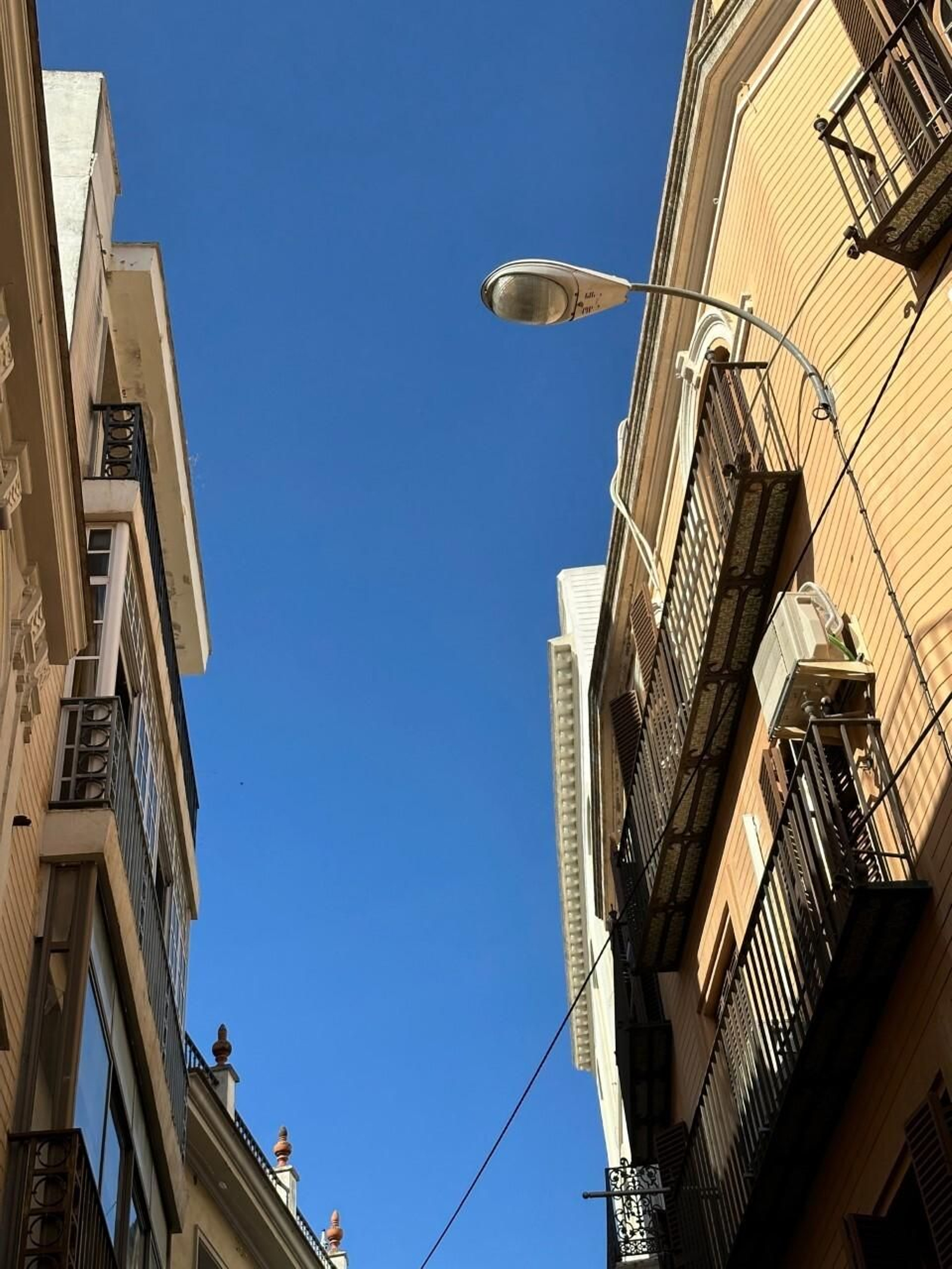 Una de las farolas de la calle Rioja.