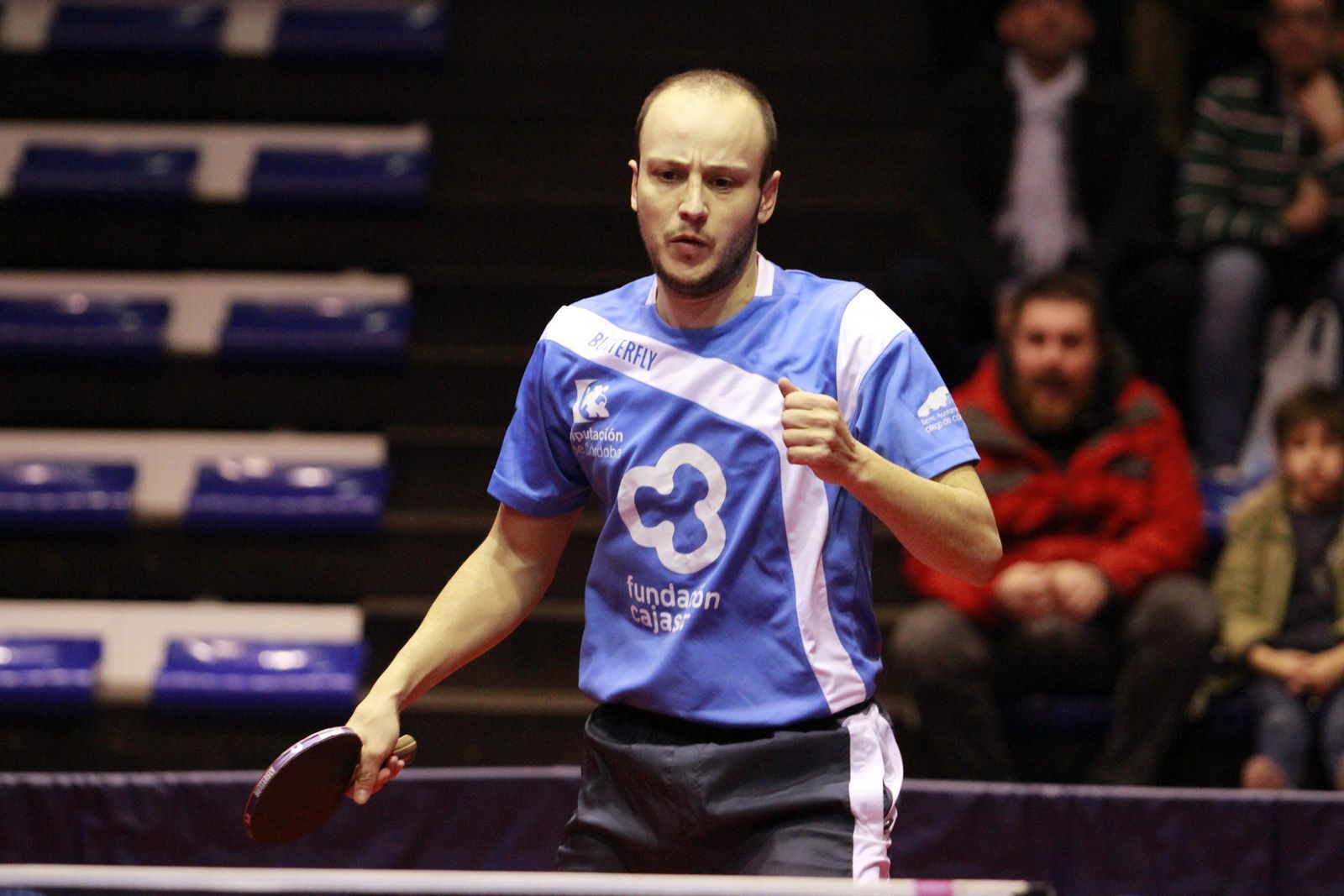 Carlos Machado celebra un punto conseguido.