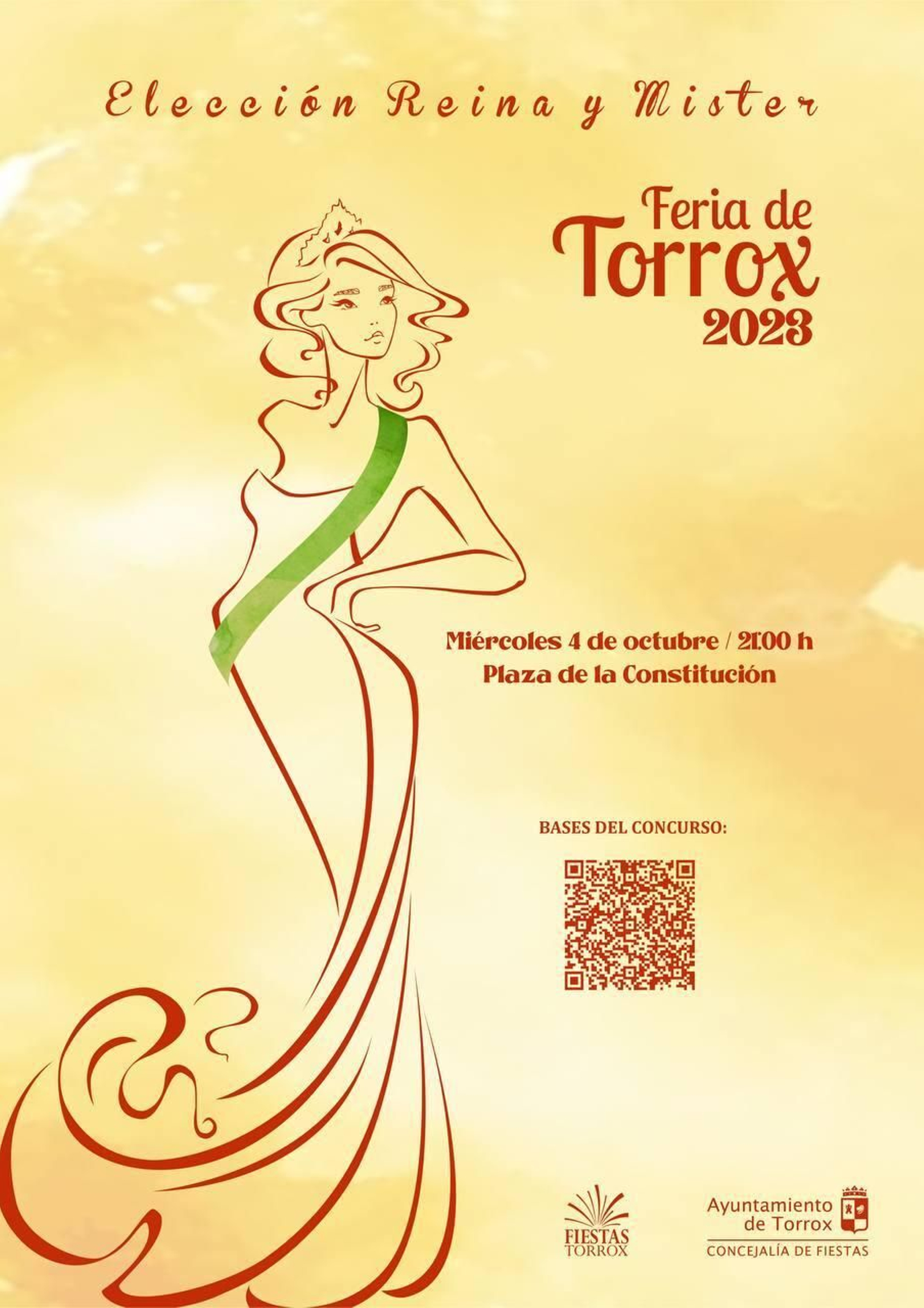 Cartel de la convocatoria para la elección de Reina y Míster en la Feria de Torrox