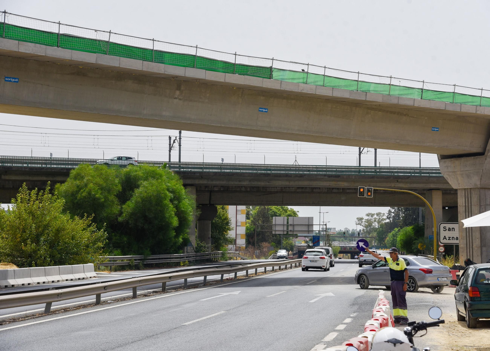 Así están las obras del carril Bus VAO del Aljarafe central