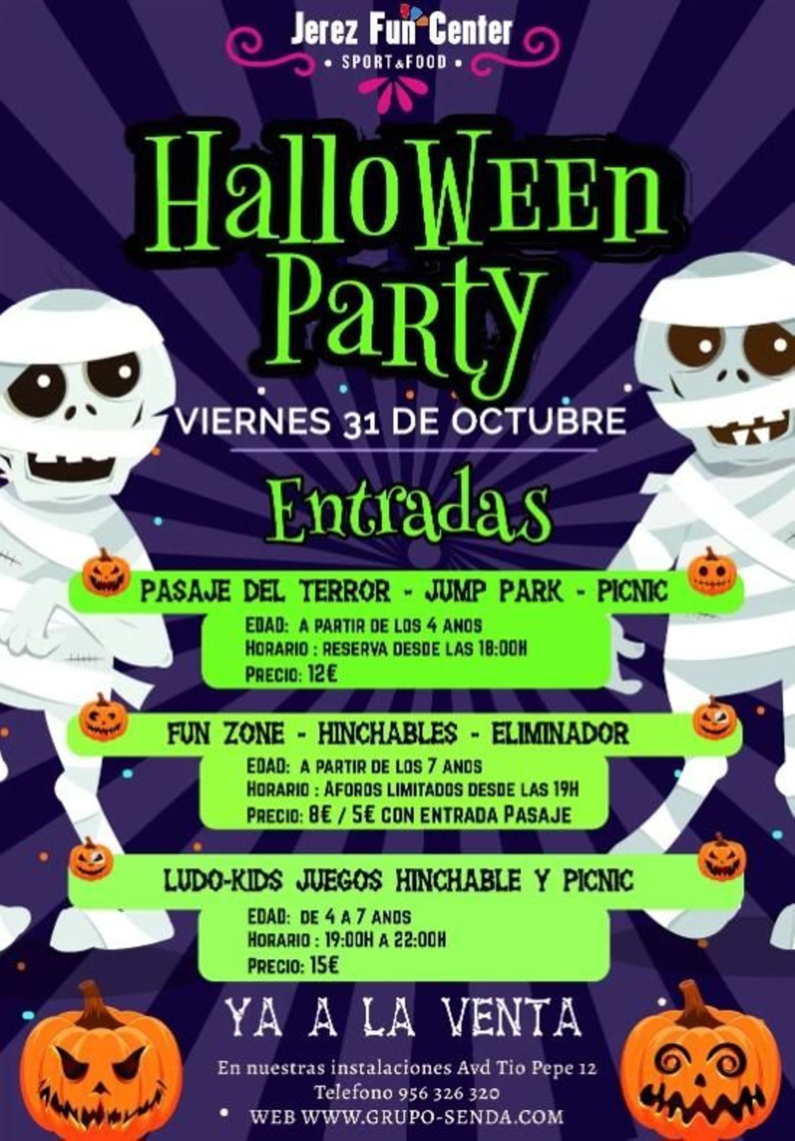 Cartel de la Halloween Party de Jerez Fun Center