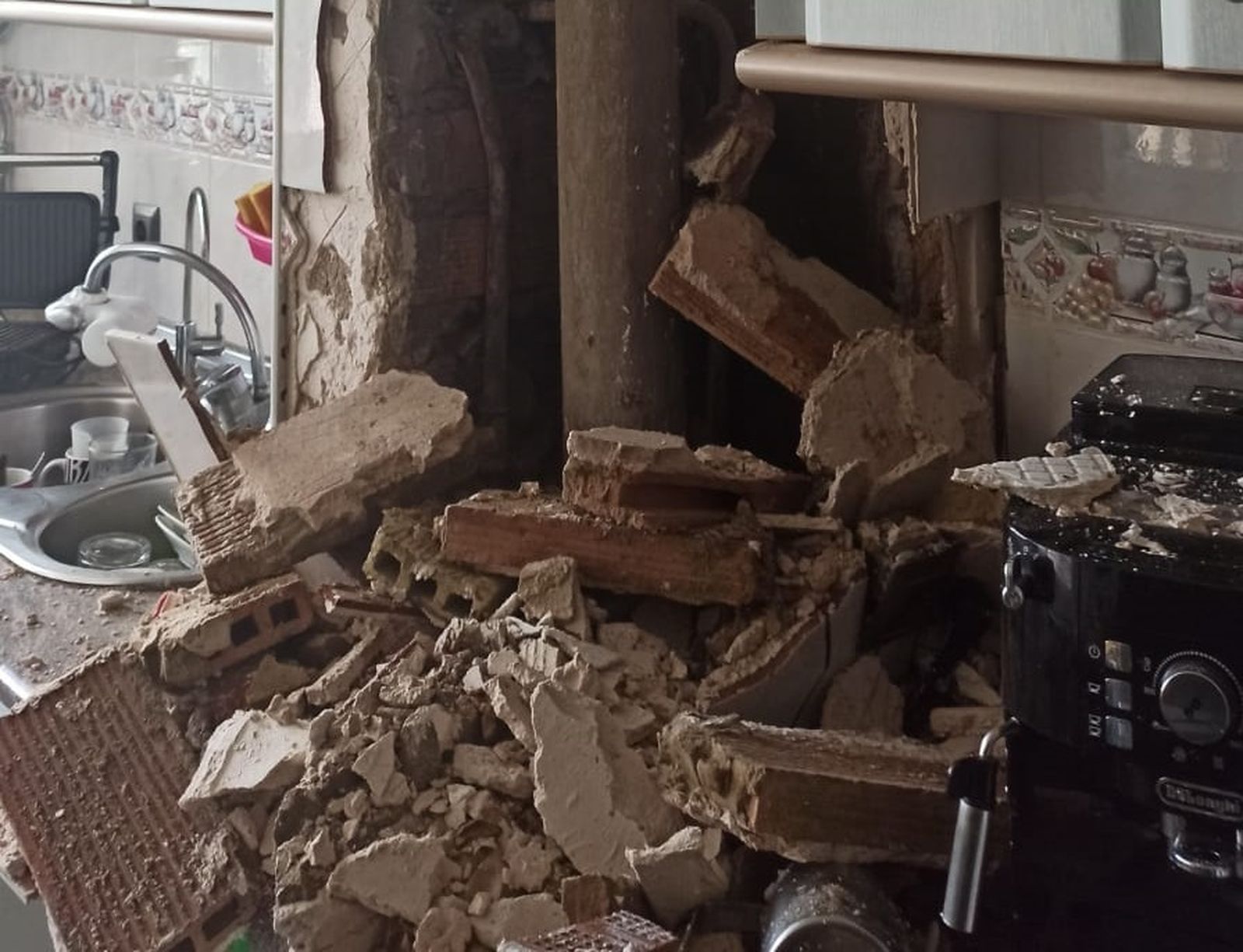 Estado en el que quedó la cocina tras la explosión