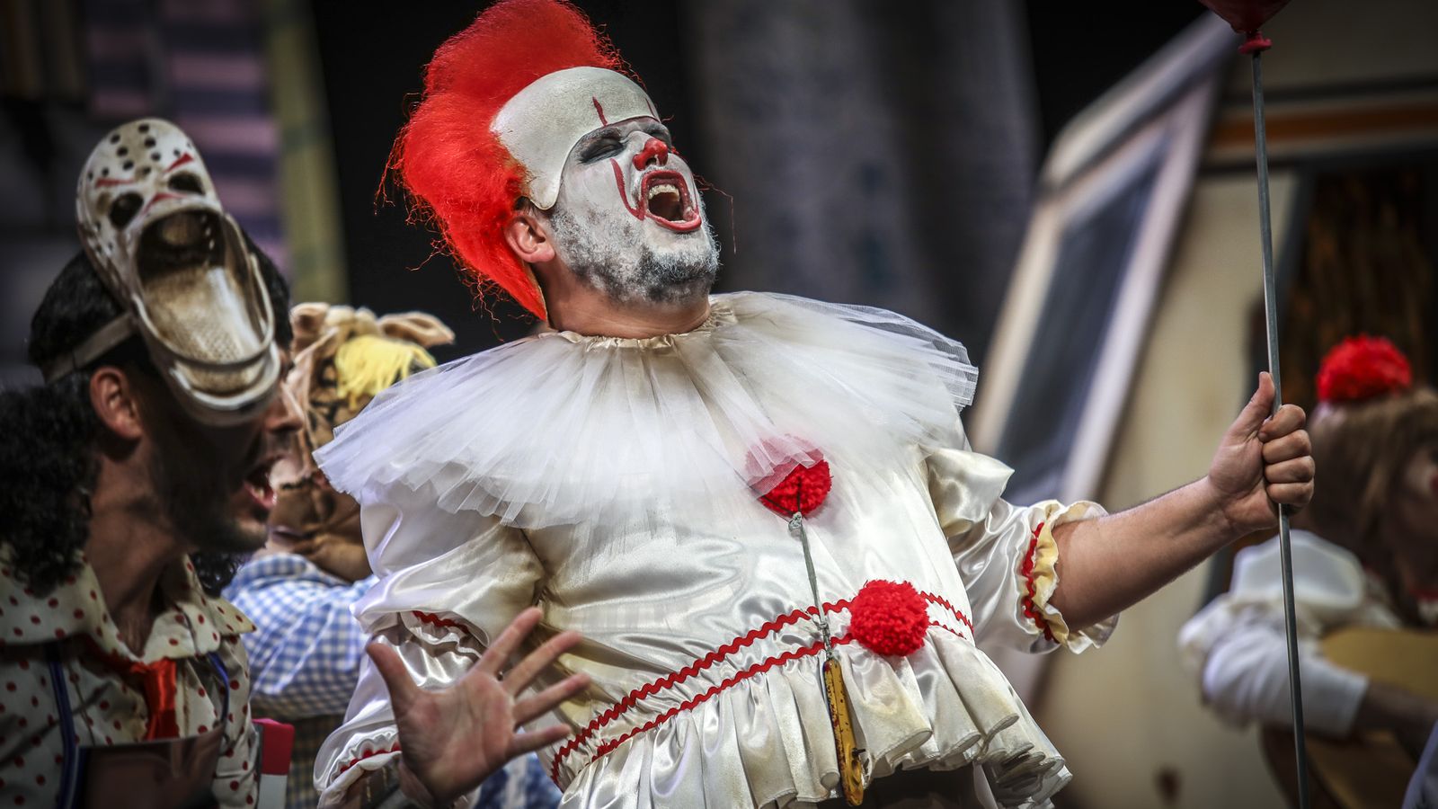El payaso de la película 'It', en la chirigota Los gipsy scream.