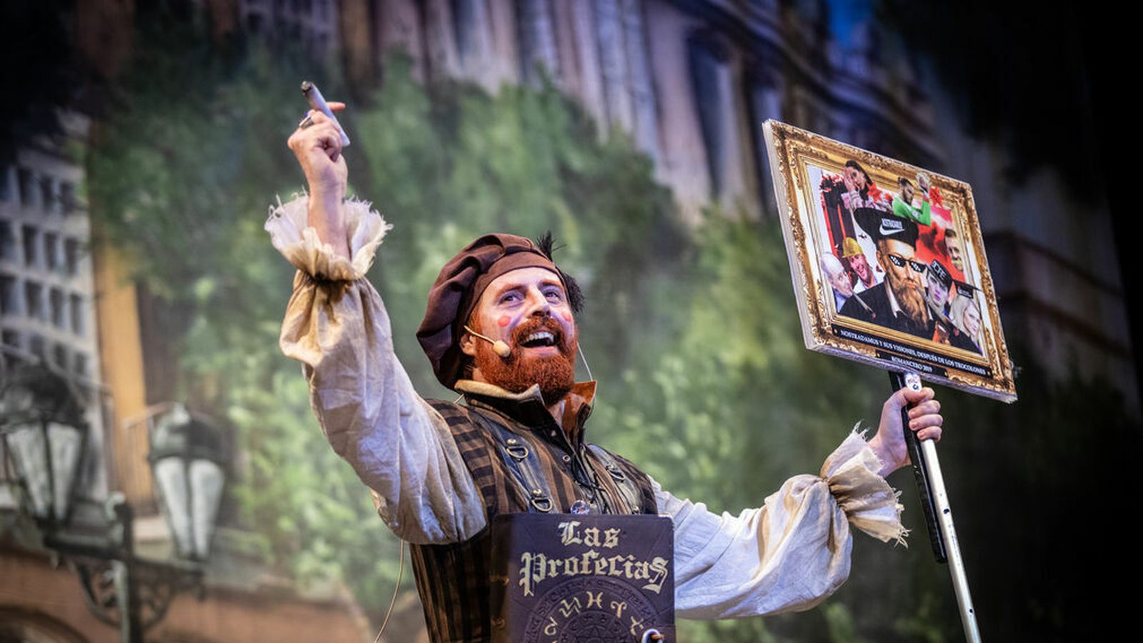 Álvaro Ballén como Nostradamus en la final de Romanceros de 2019.