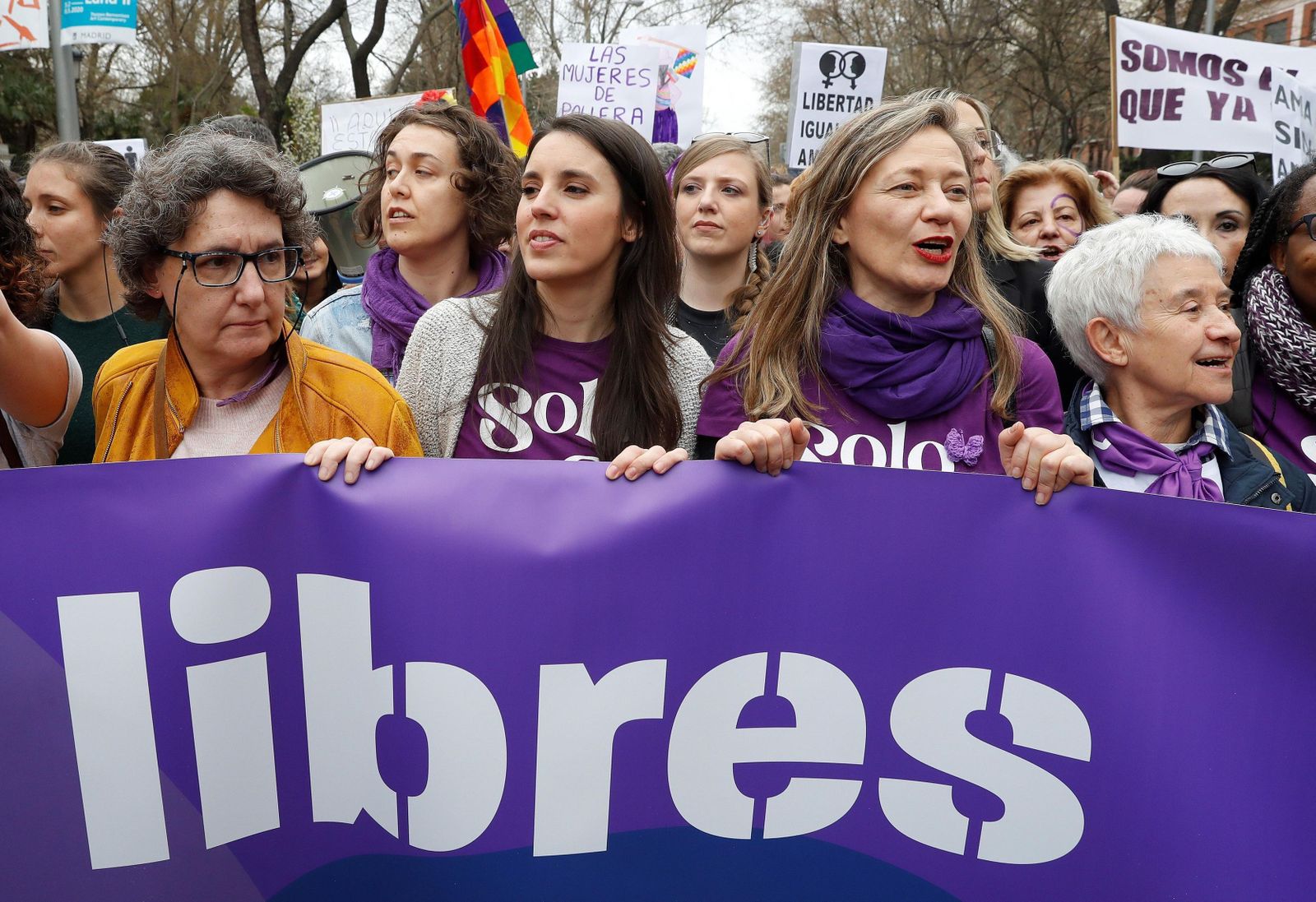 La ministra Irene  Montero  en la manifestación del Día de la Mujer en Madrid.