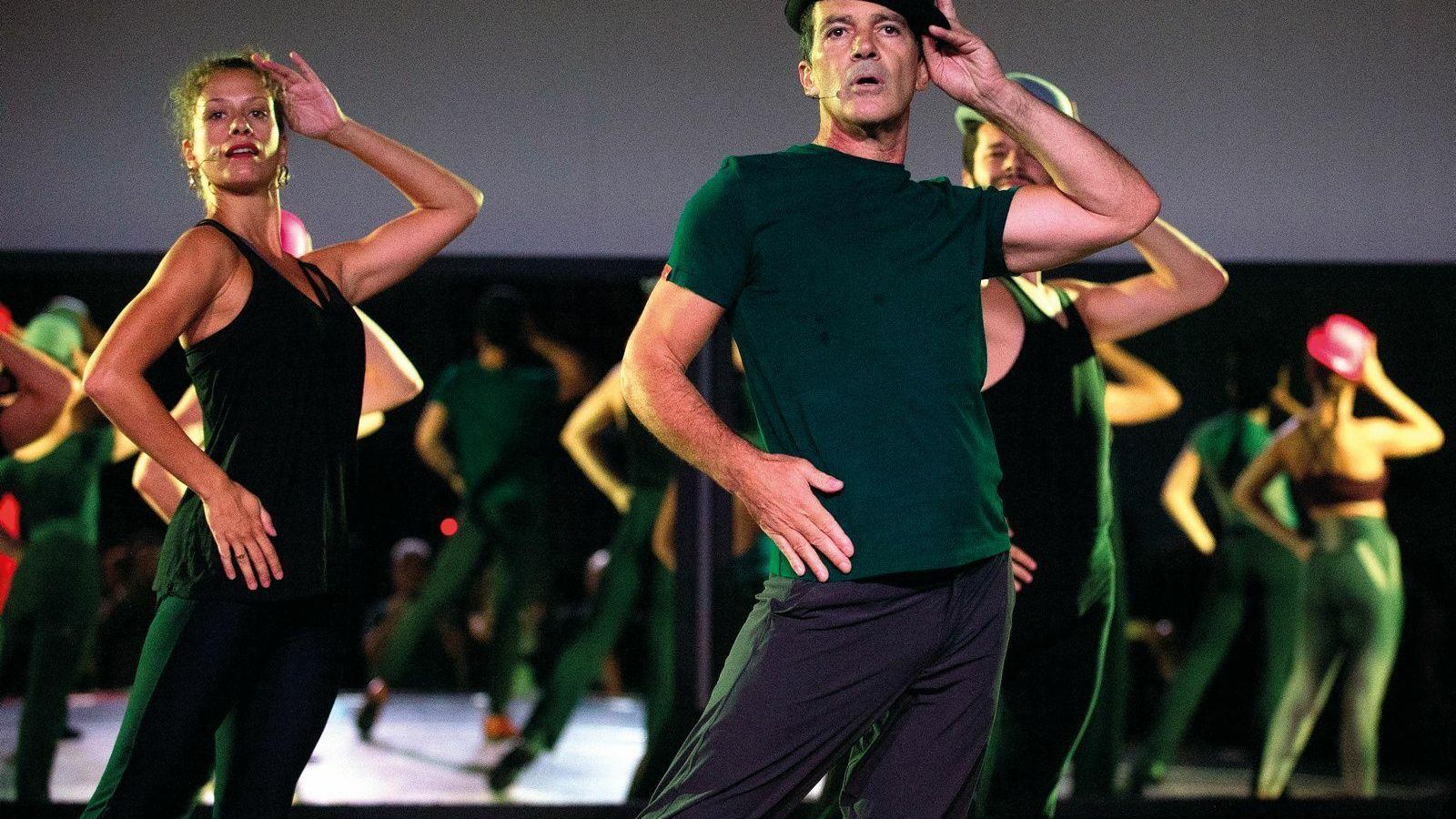 Banderas, actuando en su teatro, el Soho de Málaga.