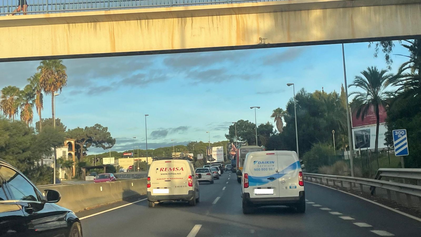 Carretera A7 sentido Marbella el viernes 31 de octubre