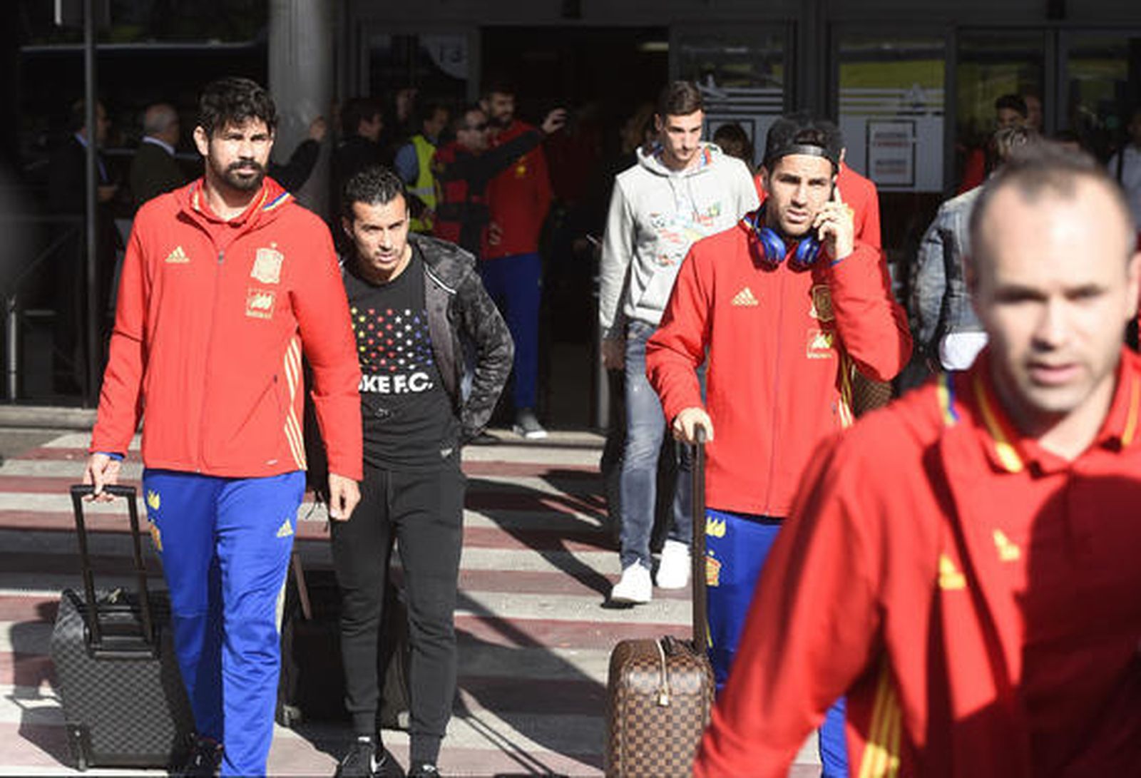 Los jugadores llegan a Madrid desde Bruselas./ Efe