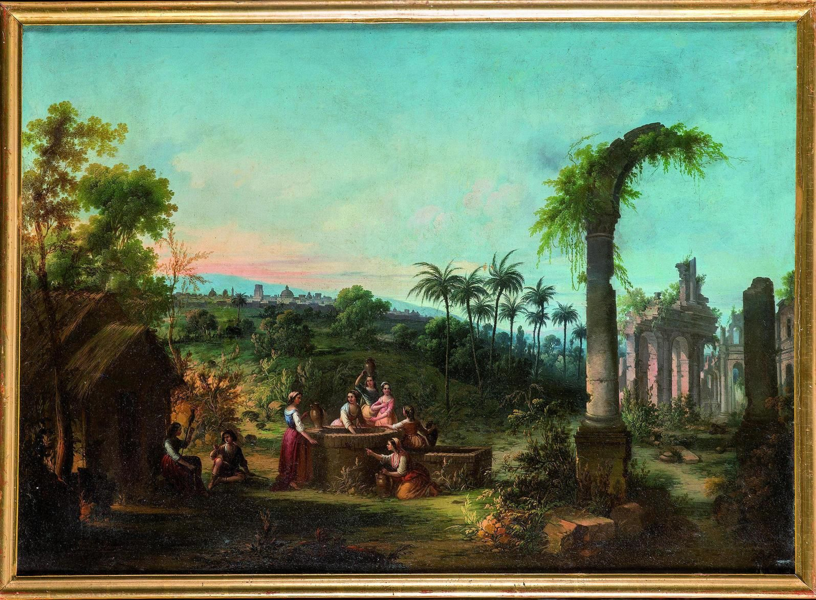 'Mujeres en el pozo', obra de Rafael Romero fechada en 1863.