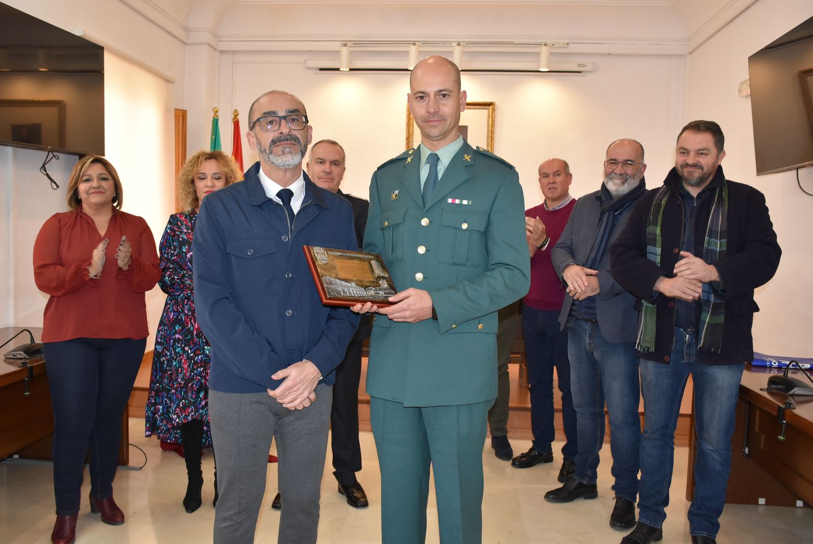 Miguel Ángel Gordo junto al alcalde de Albolote, Salustiano Ureña