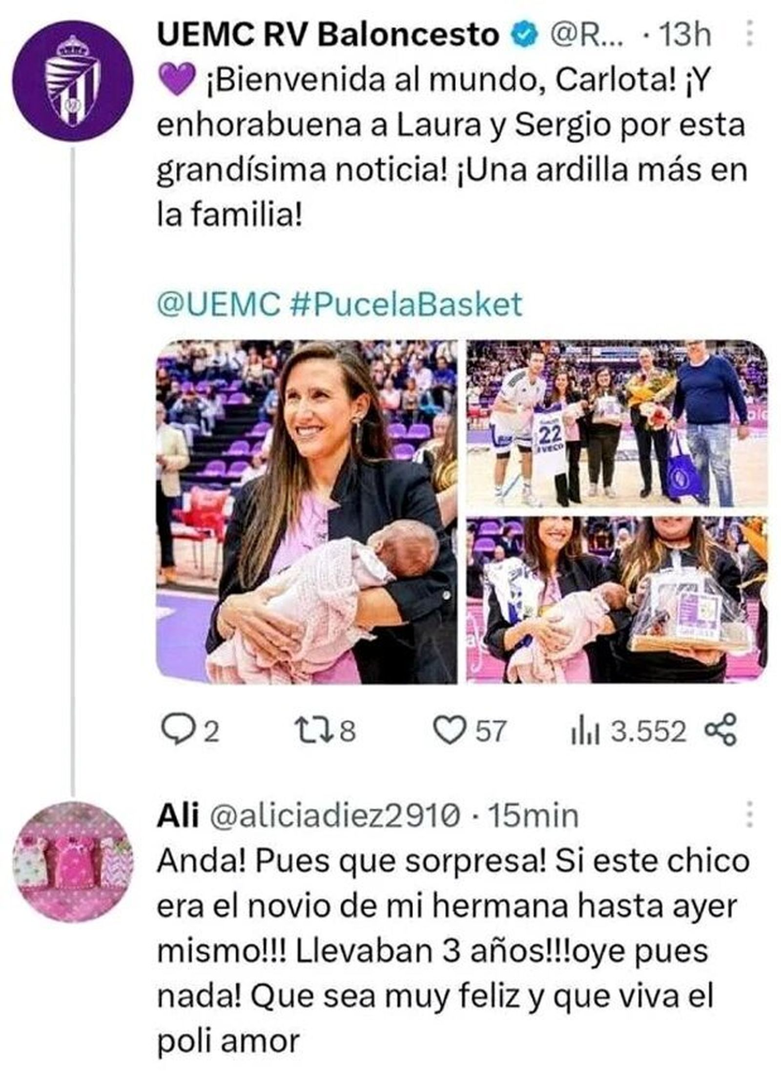 Tuit del Valladolid y respuesta que generó toda la polémica
