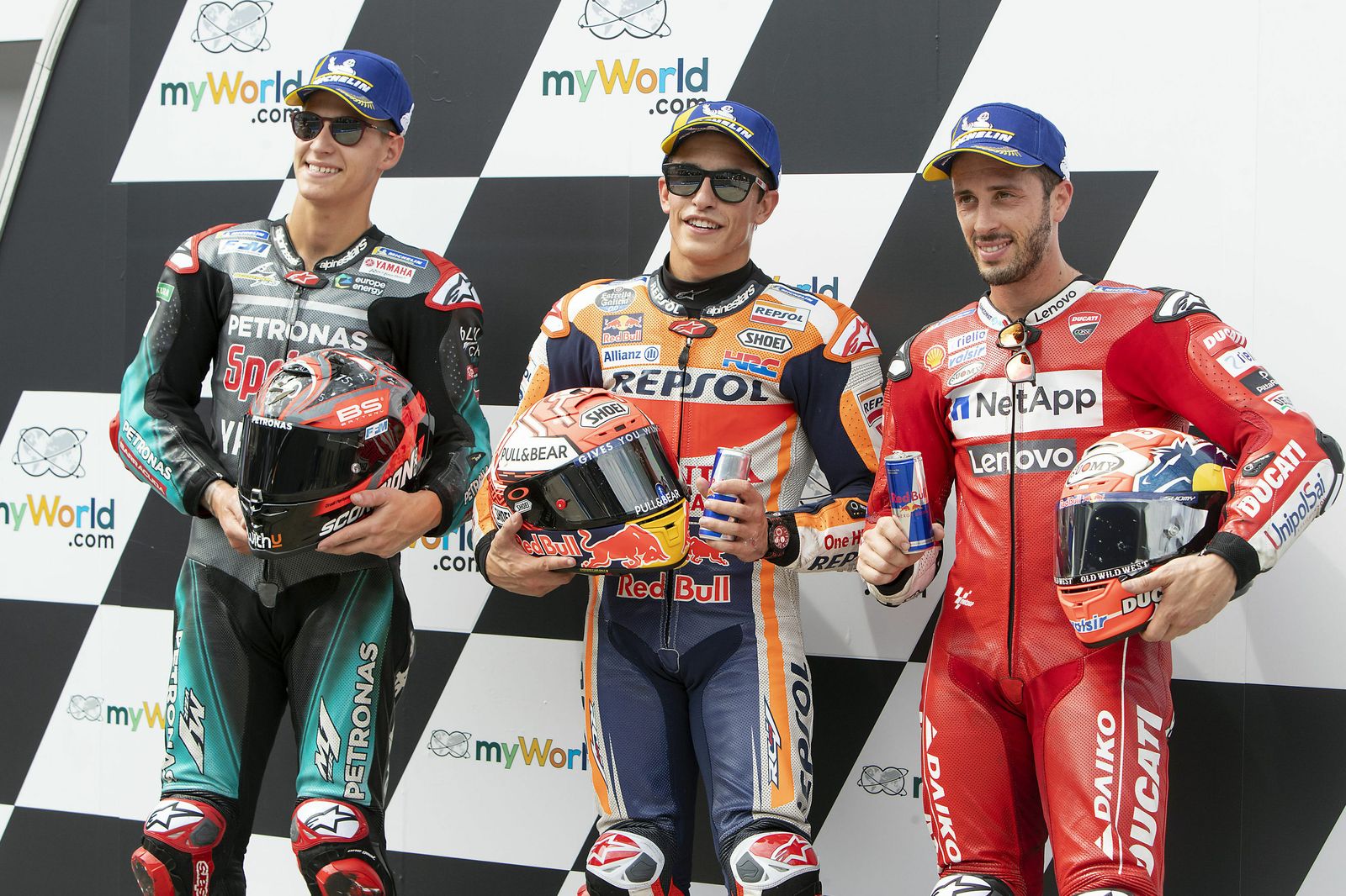 Quartararo, Márquez y Dovizioso