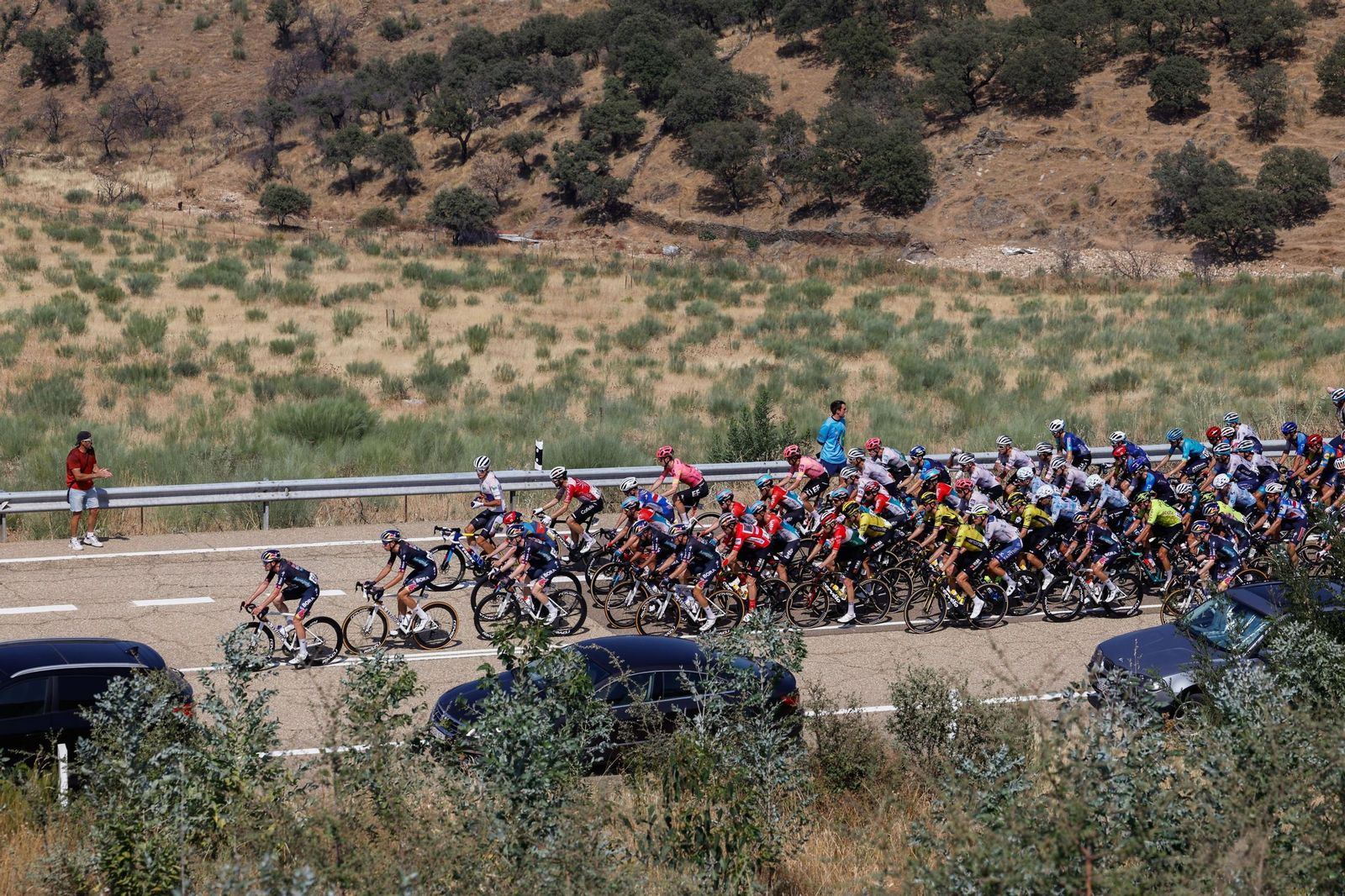Foto del pelotón durante la etapa de este