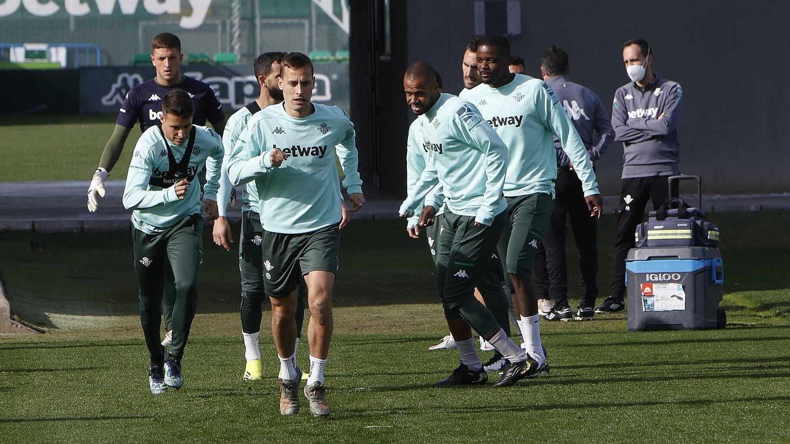 Canales, en un ejercicio del entrenamiento.