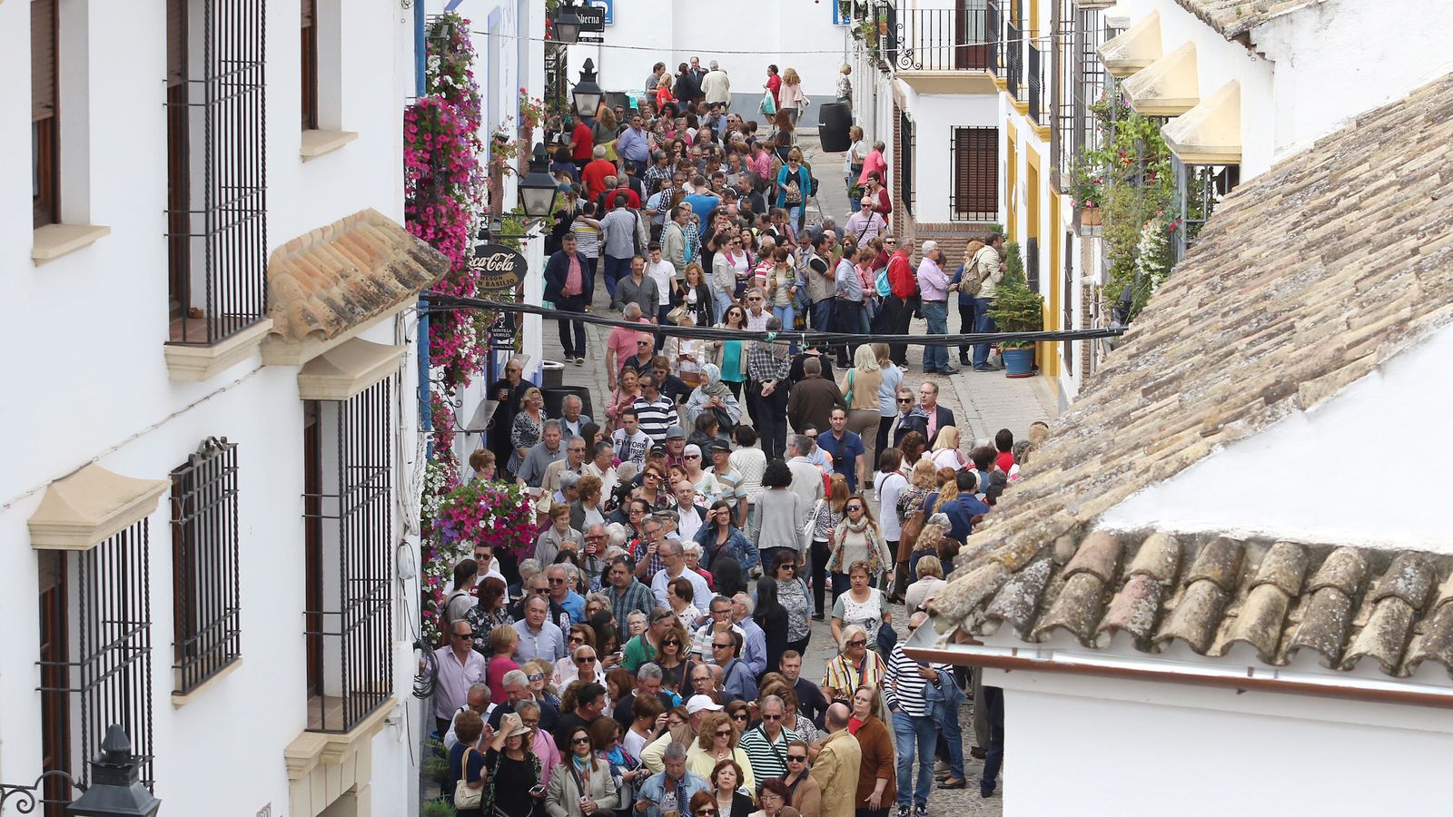 Aglomeraciones para ver los patios del Alcázar Viejo.