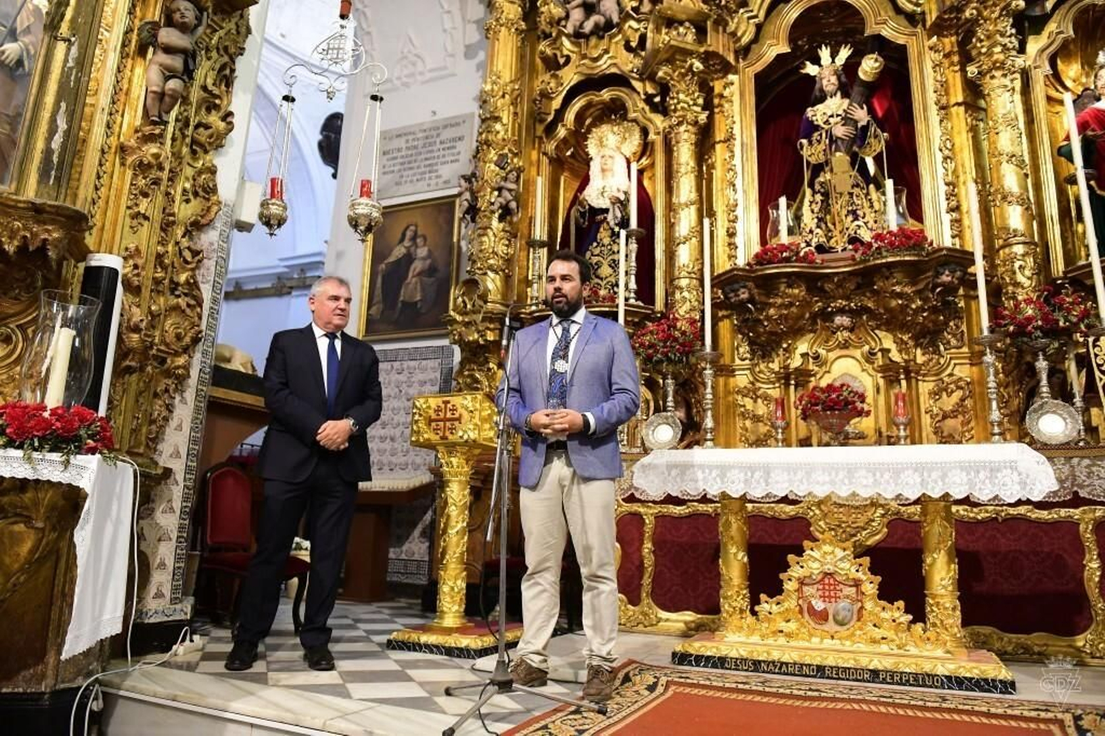 Las imágenes dela visita del Cádiz C.F. a la Patrona y el Nazareno