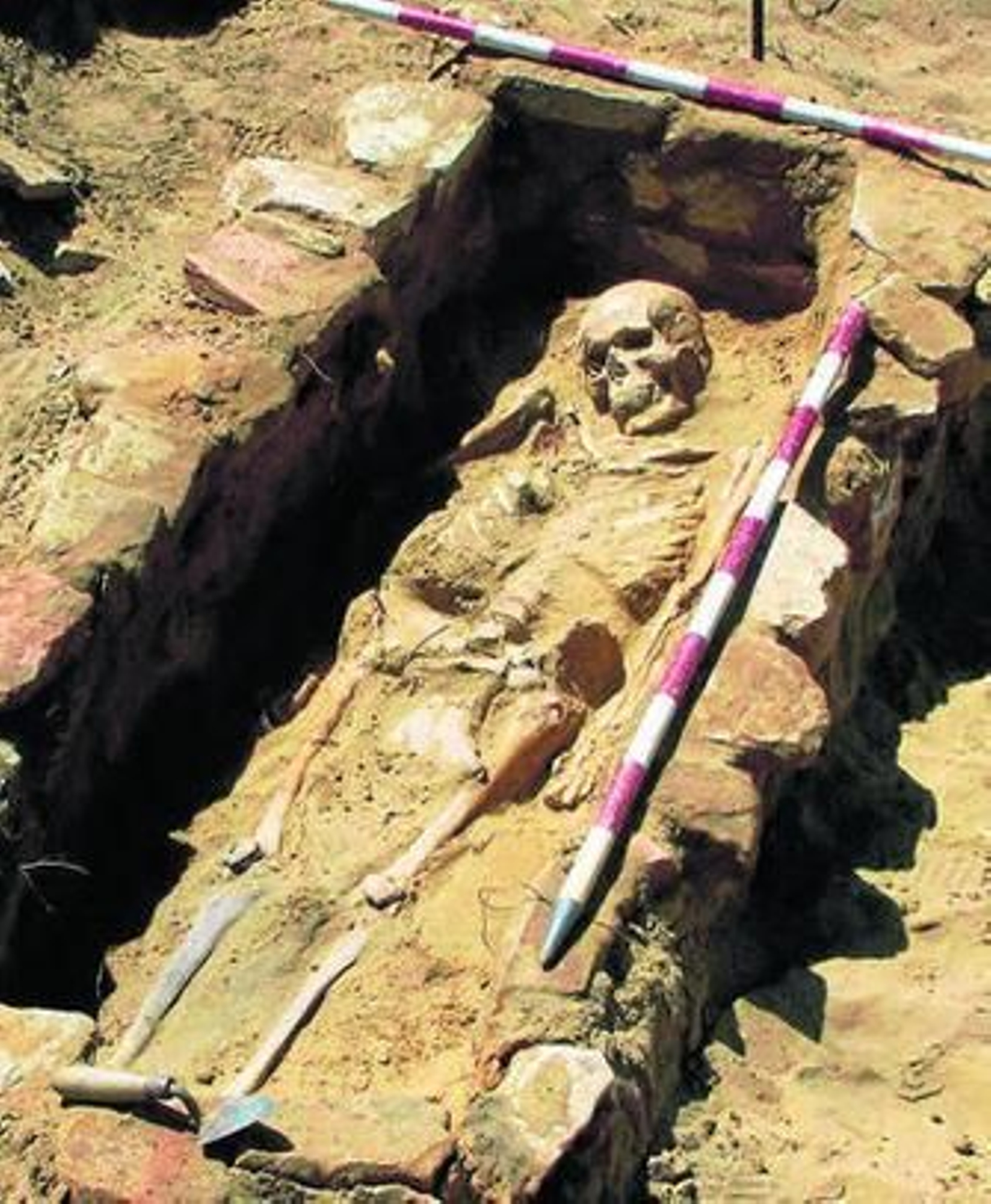 1. El enterramiento 23, en el que el inhumado se depositó dentro de una caja de mampostería. 2. Arqueólogo documentando gráficamente varias ánforas. 3. Área de la necrópolis correspondiente a la zona infantil. 4. Piletas documentadas durante la actividad arqueológica que servían para la preparación de salsas. 5. Inhumación correspondiente al enterramiento 101. 6. En la tumba 97, el finado con un cuenco depositado como ofrenda por sus deudos. 7. En la tumba 64, el muerto con un collar de oro al cuello. 8. Lucerna decorada en la que se representa el tercer trabajo de Hércules. 9. Copa de vidrio del enterramiento 45. 10. Cuchara de plata para afeites. 11. Pulsera de bronce con forma de serpiente.