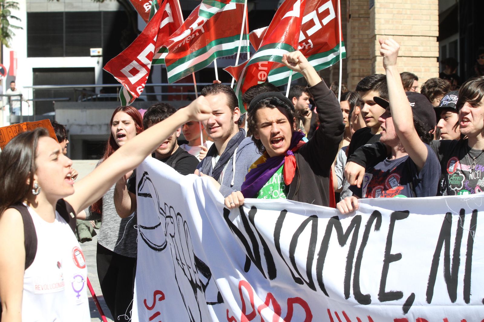 Imágenes  de la manifestación contra la Lomce en Huelva