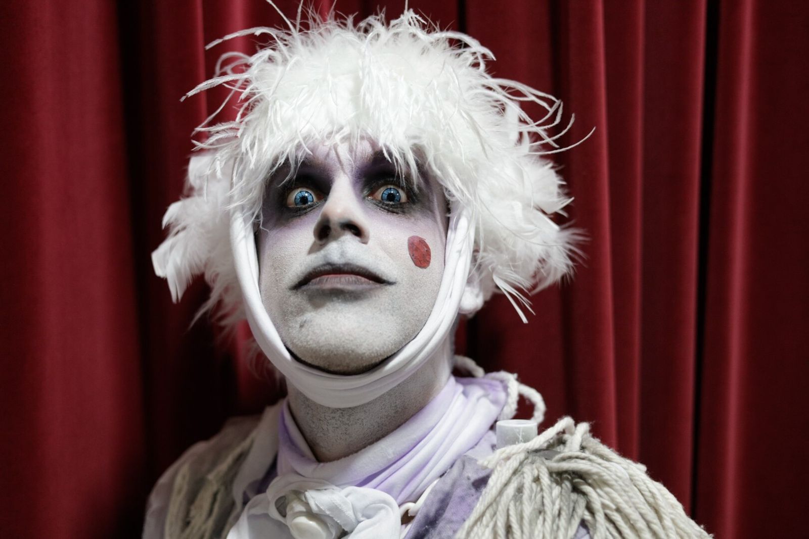 José Yélamo, metido en el 'tipo' de la chirigota 'Los mi alma' durante los Carnavales de Cádiz 2023.