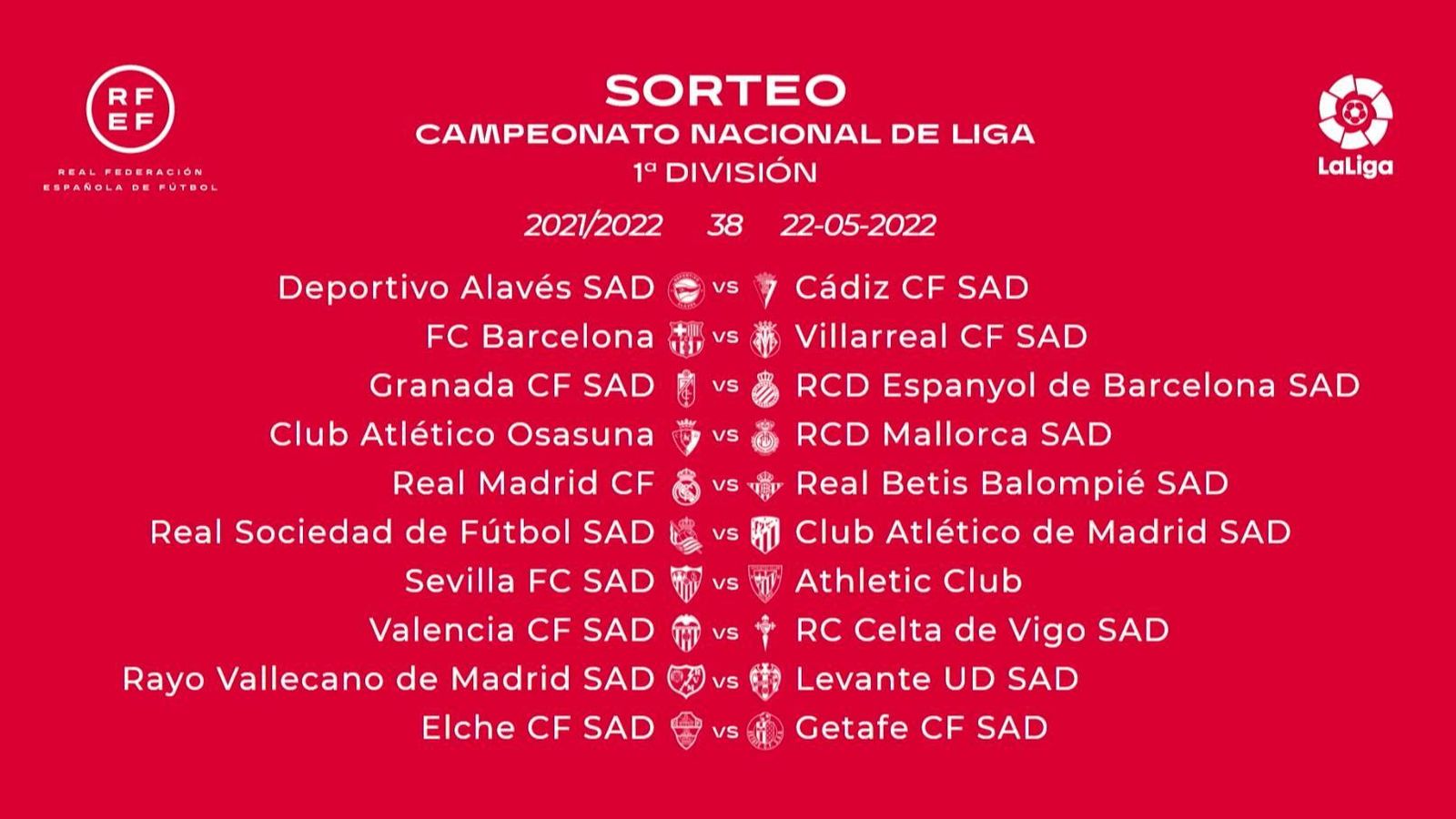 La última jornada del campeonato, con la visita del Cádiz al Alavés.