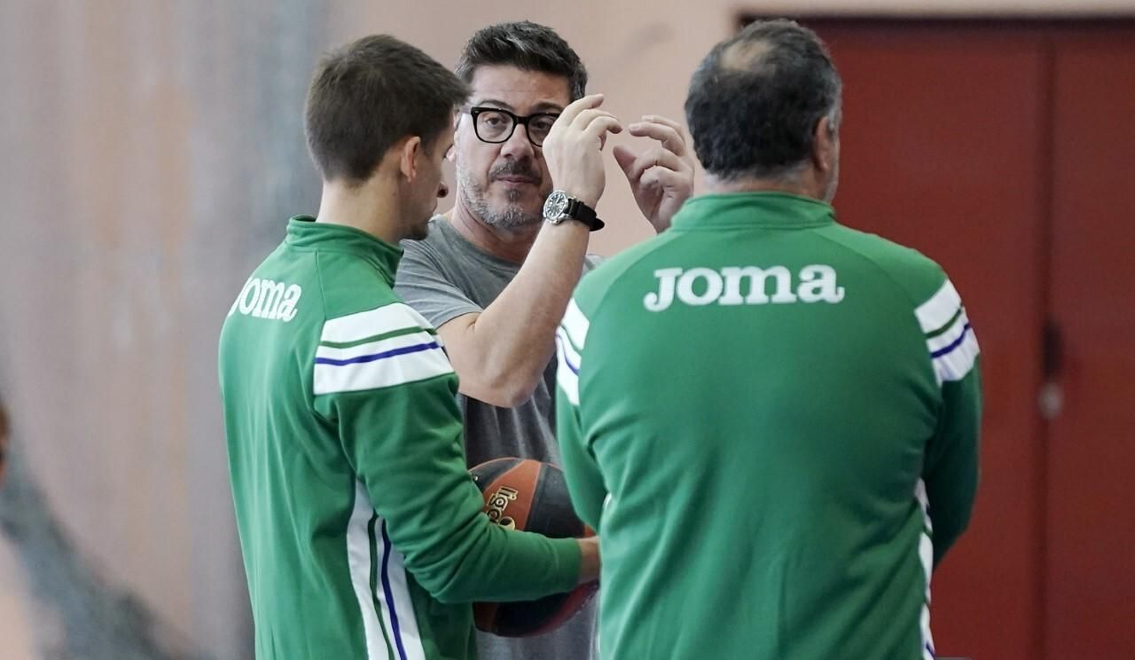 Fotis Katsikaris, en el entrenamiento de ayer.