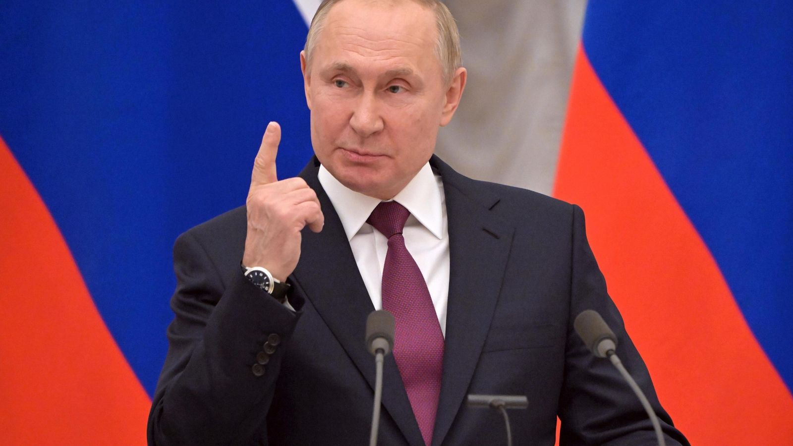 Vladimir Putin en una de sus últimas intervenciones en las que amenazó a Ucrania.