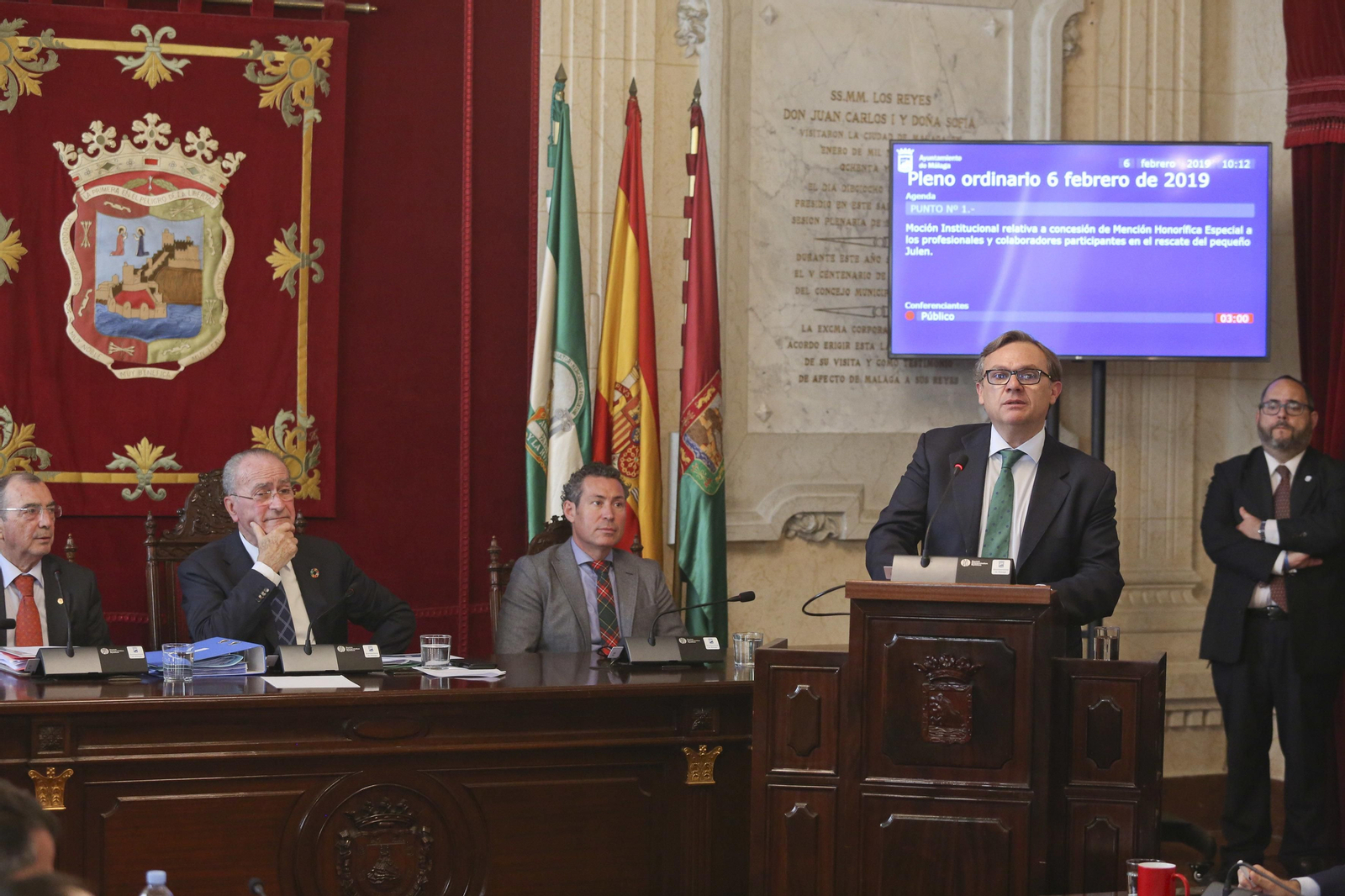 Menciones en el Pleno de Málaga para reconocer al operativo de rescate de Julen